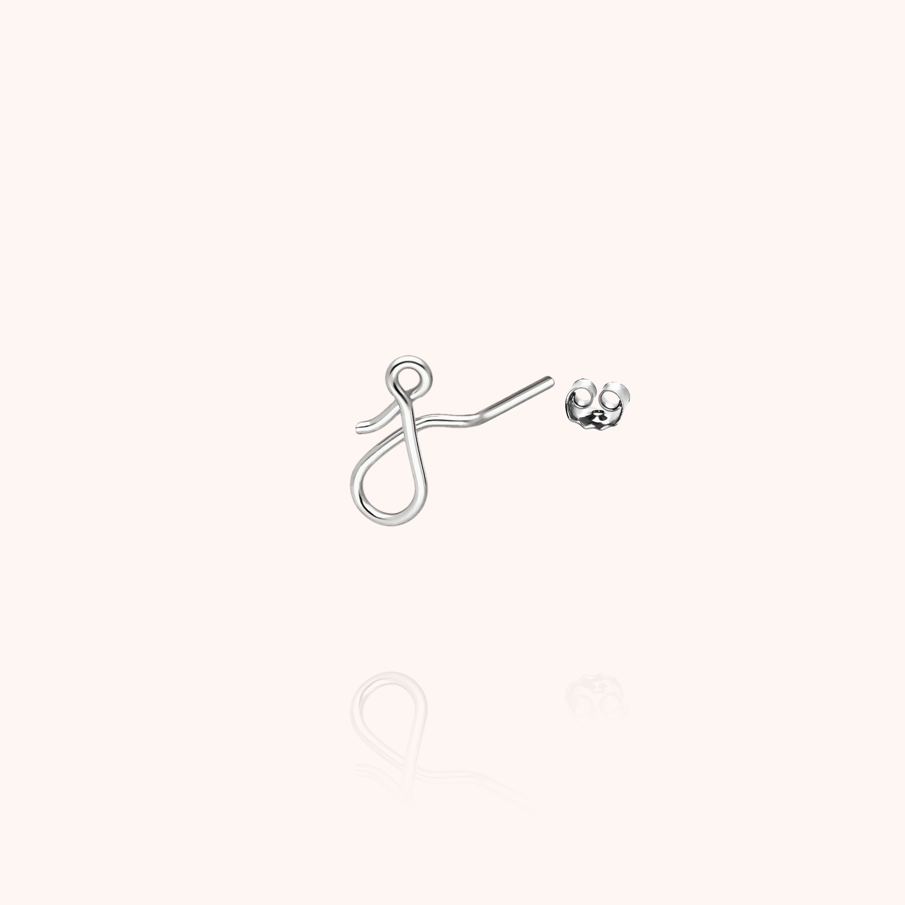 Puce d'Oreille Originale Initiale en or blanc 18K — boucles d'oreilles personnalisable Atelier Paulin