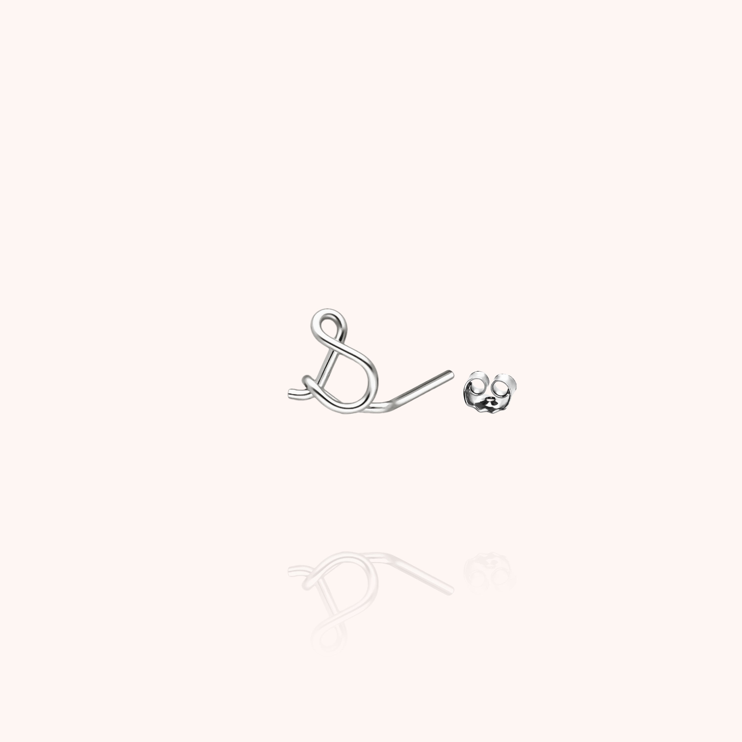 Originale Initiale Stud - 18k white gold