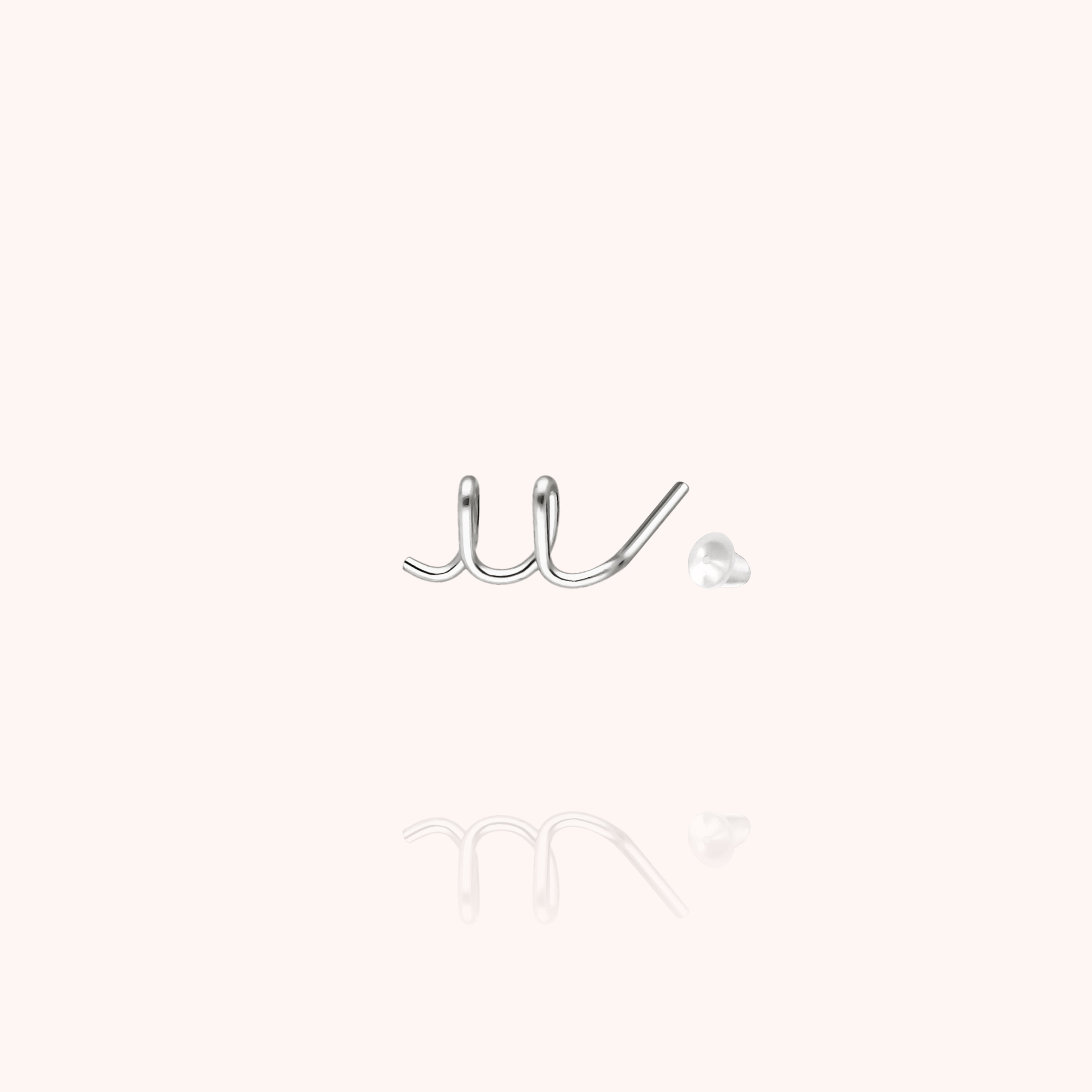 Orecchino a Bottone Originale Iniziale - argento