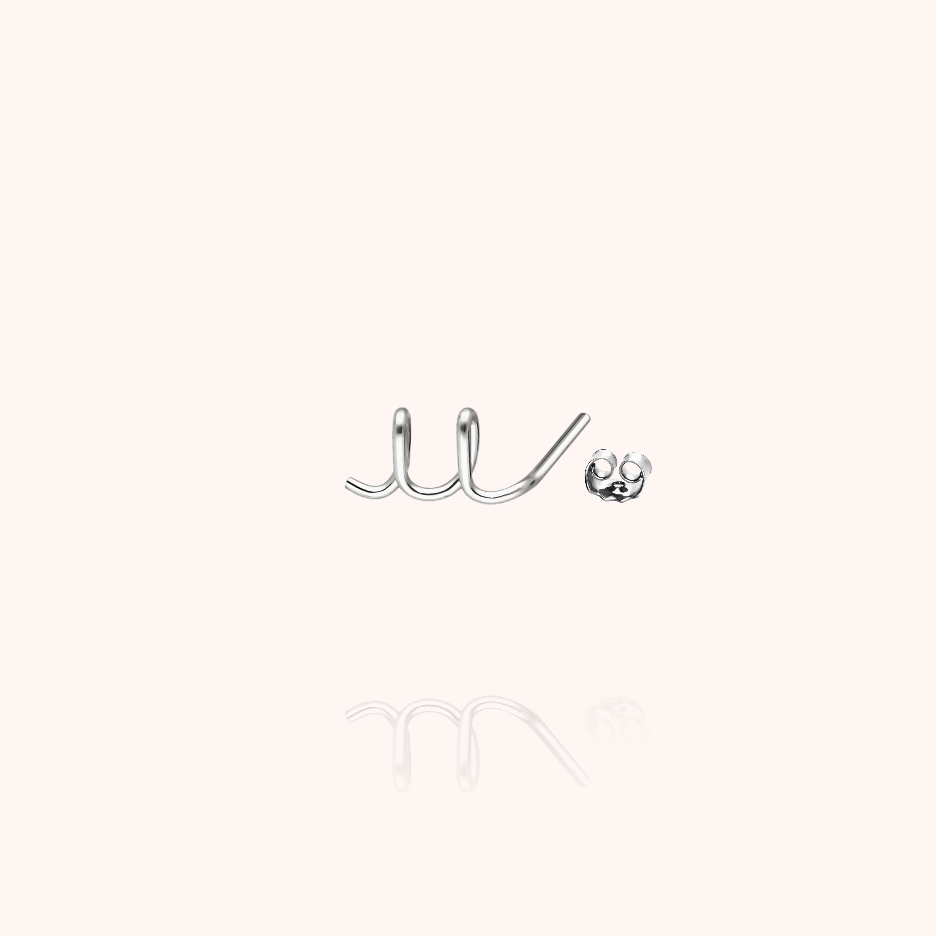 Originale Initiale Stud - 18k white gold