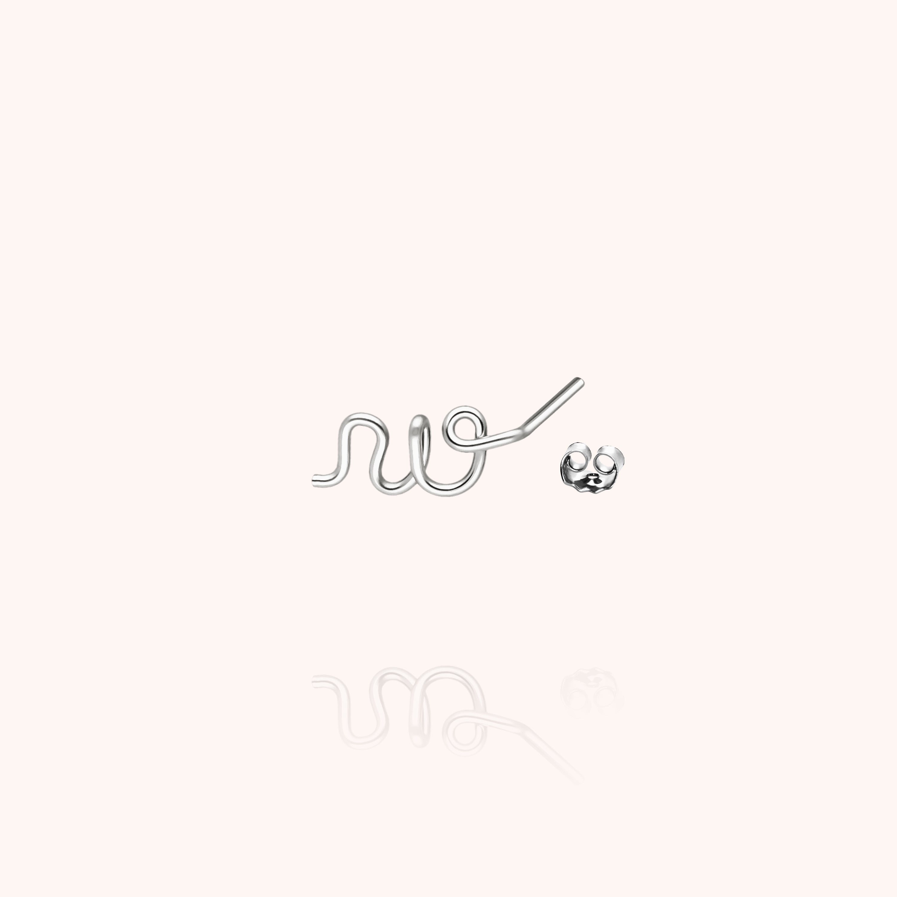 Originale Initiale Stud - 18k white gold