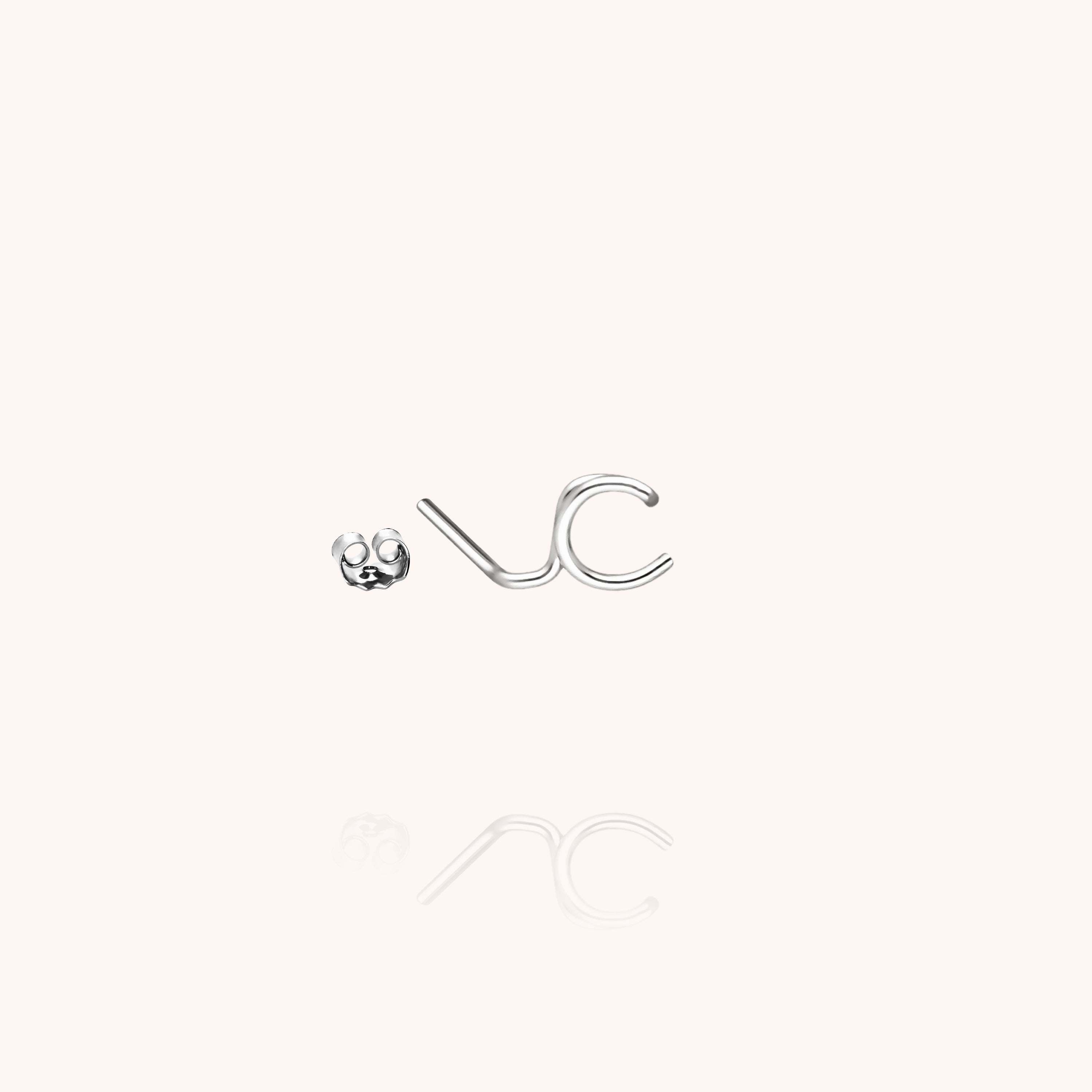 Originale Initiale Stud - 18k white gold