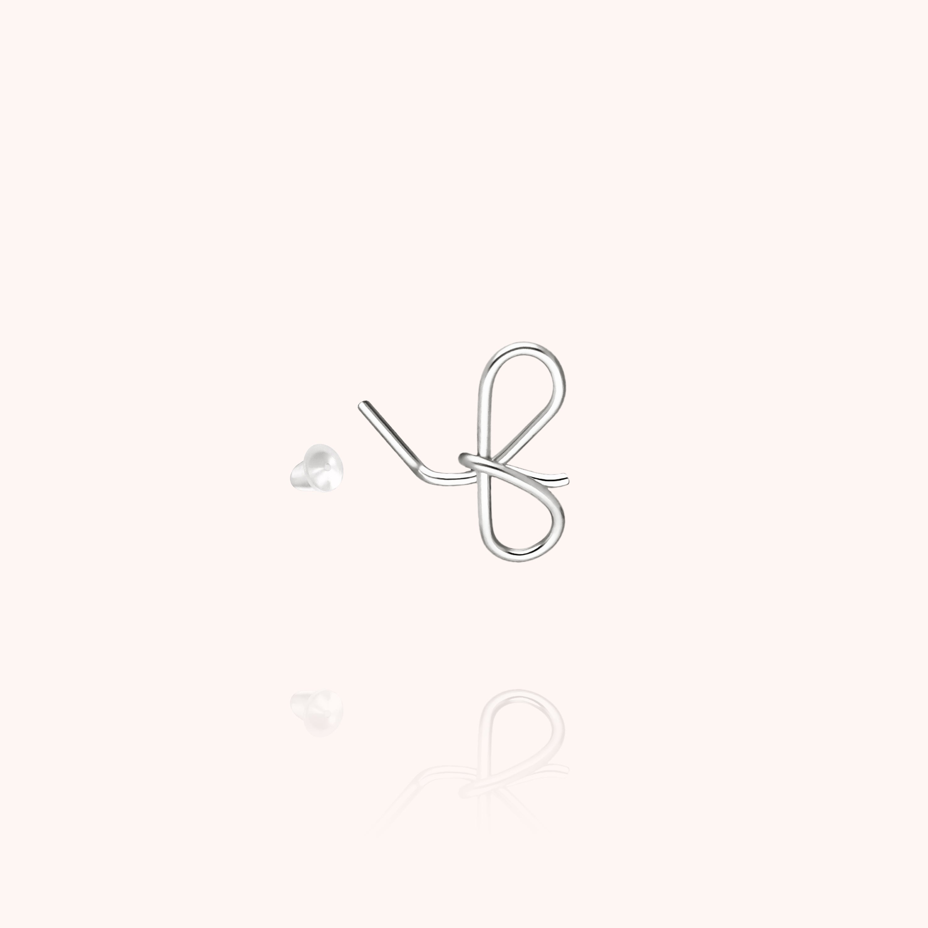 Orecchino a Bottone Originale Iniziale - argento