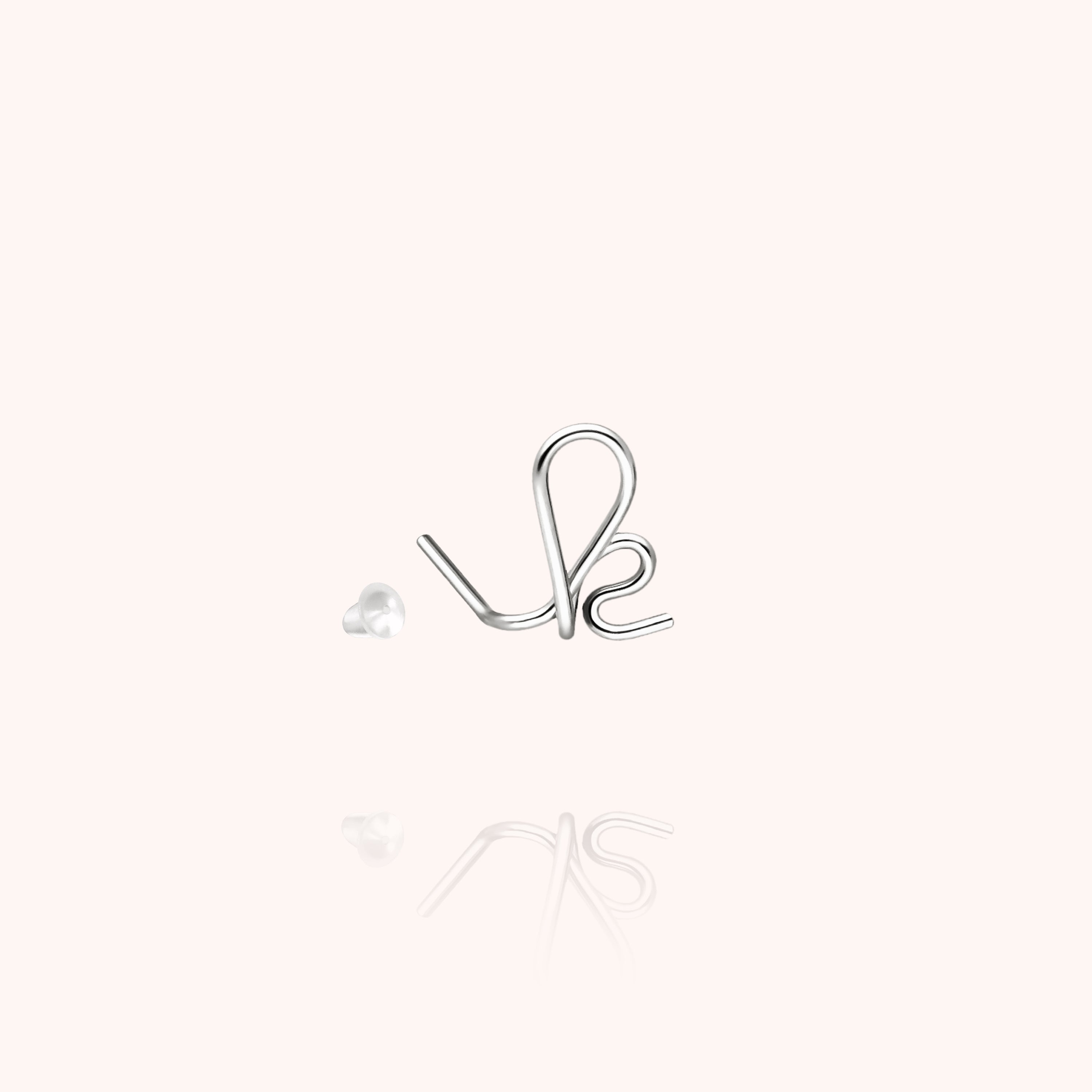 Puce d'Oreille Originale Initiale en argent sterling 925 — expédition sécurisée Paris