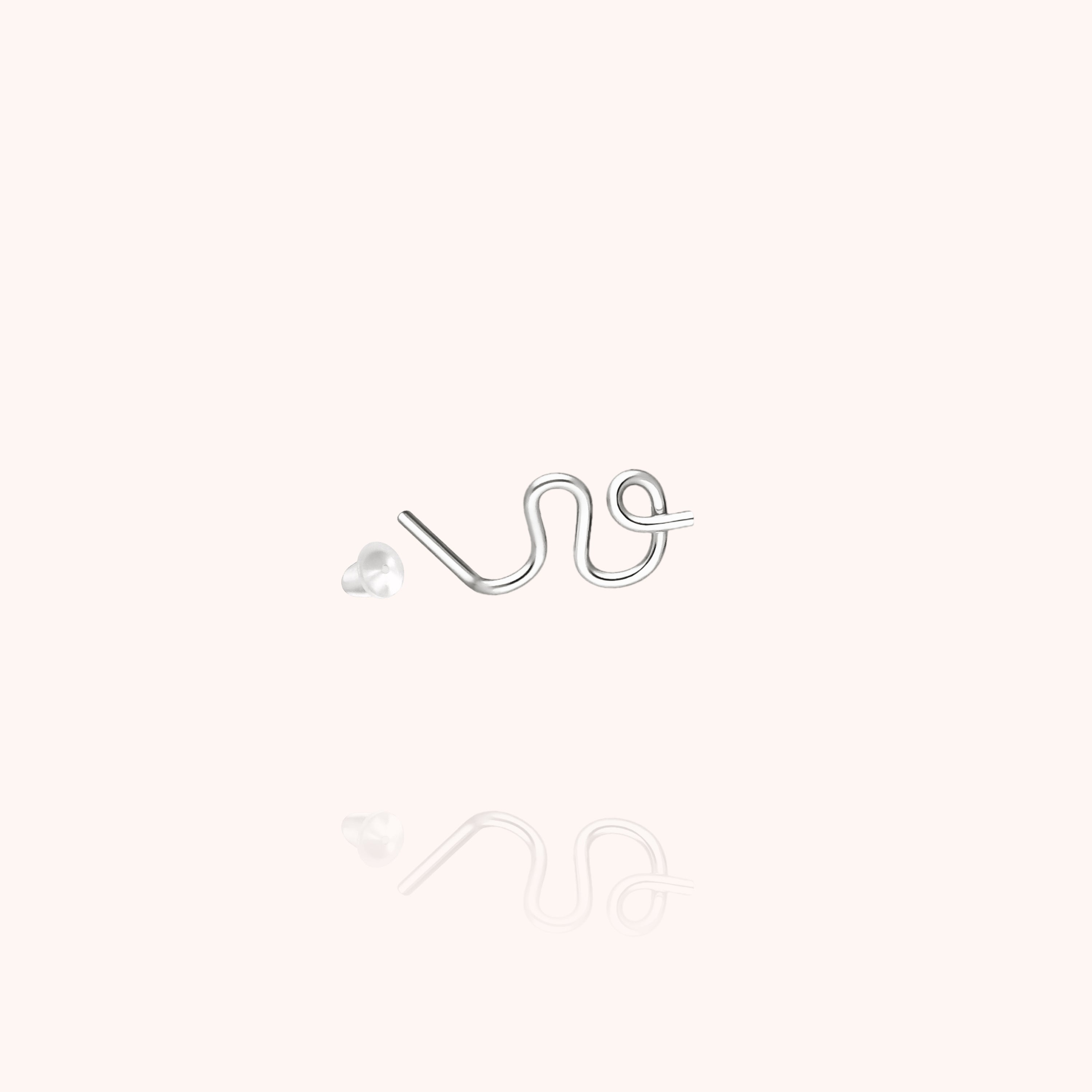 Orecchino a Bottone Originale Iniziale - argento