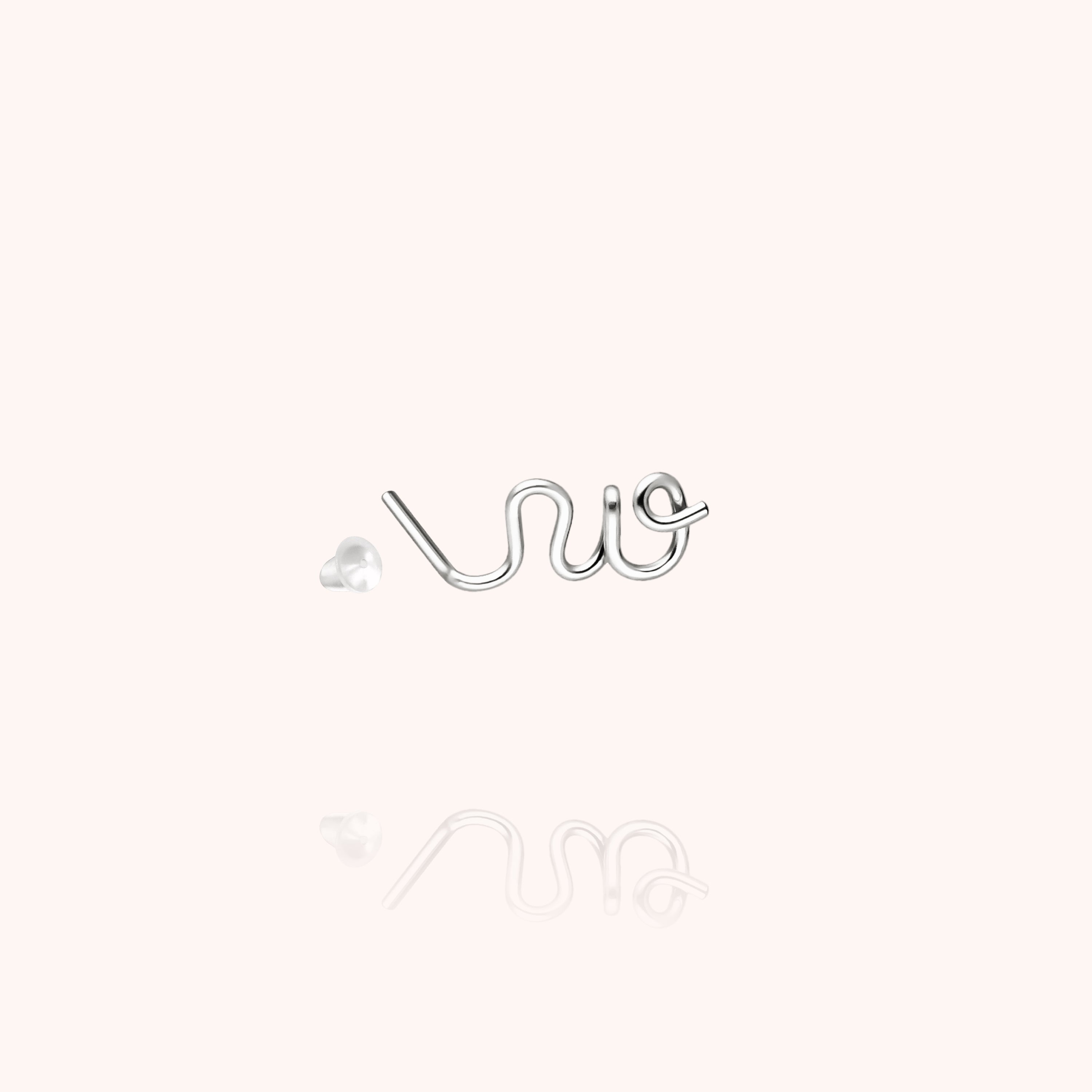 Orecchino a Bottone Originale Iniziale - argento