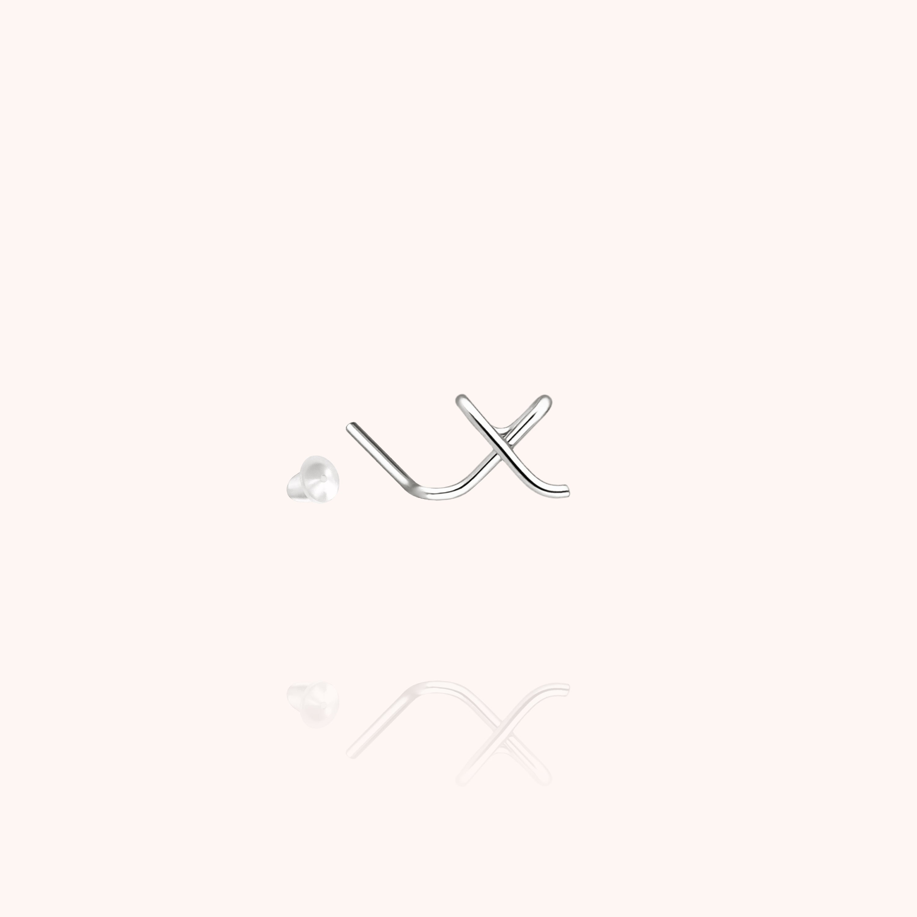 Orecchino a Bottone Originale Iniziale - argento