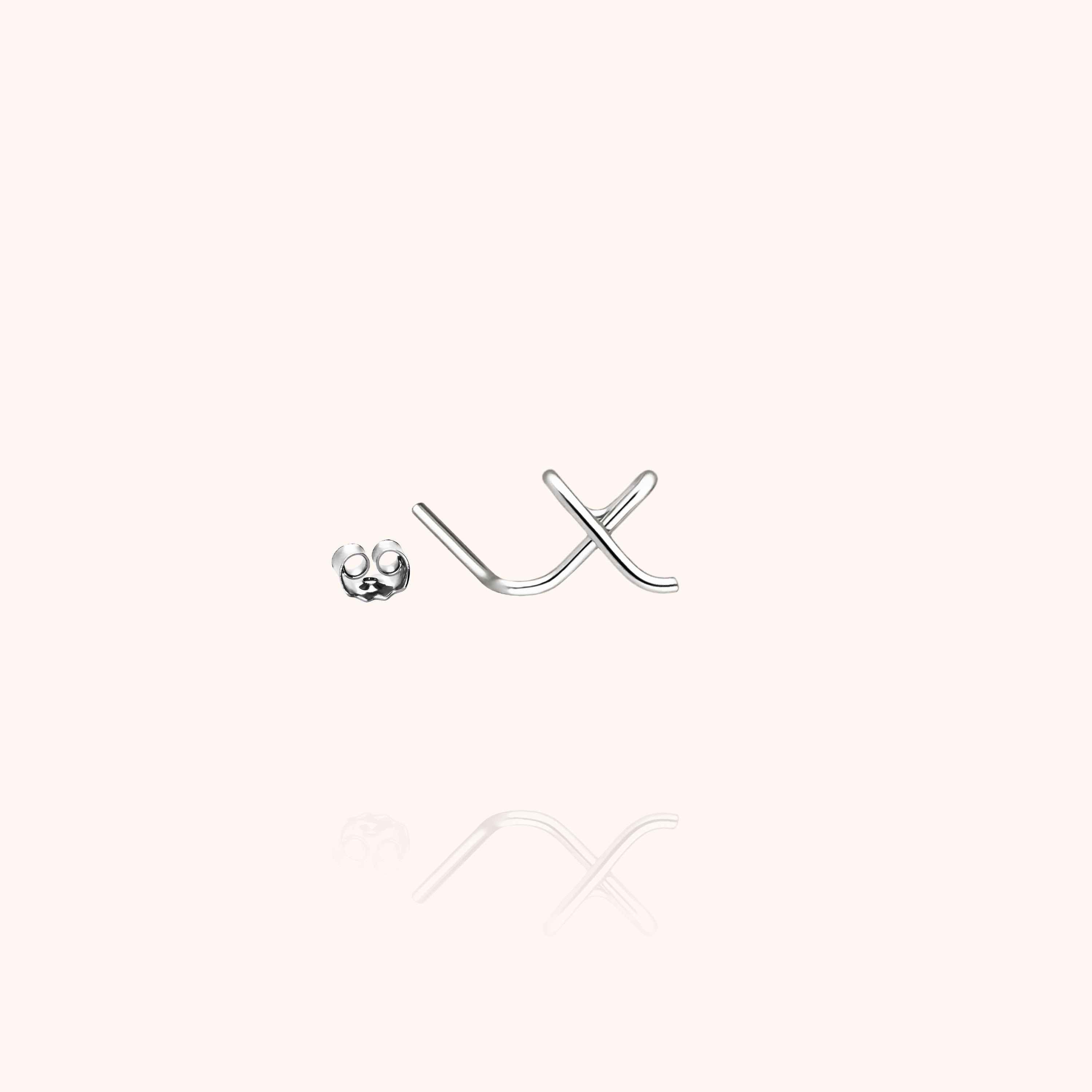 Originale Initiale Stud - 18k white gold