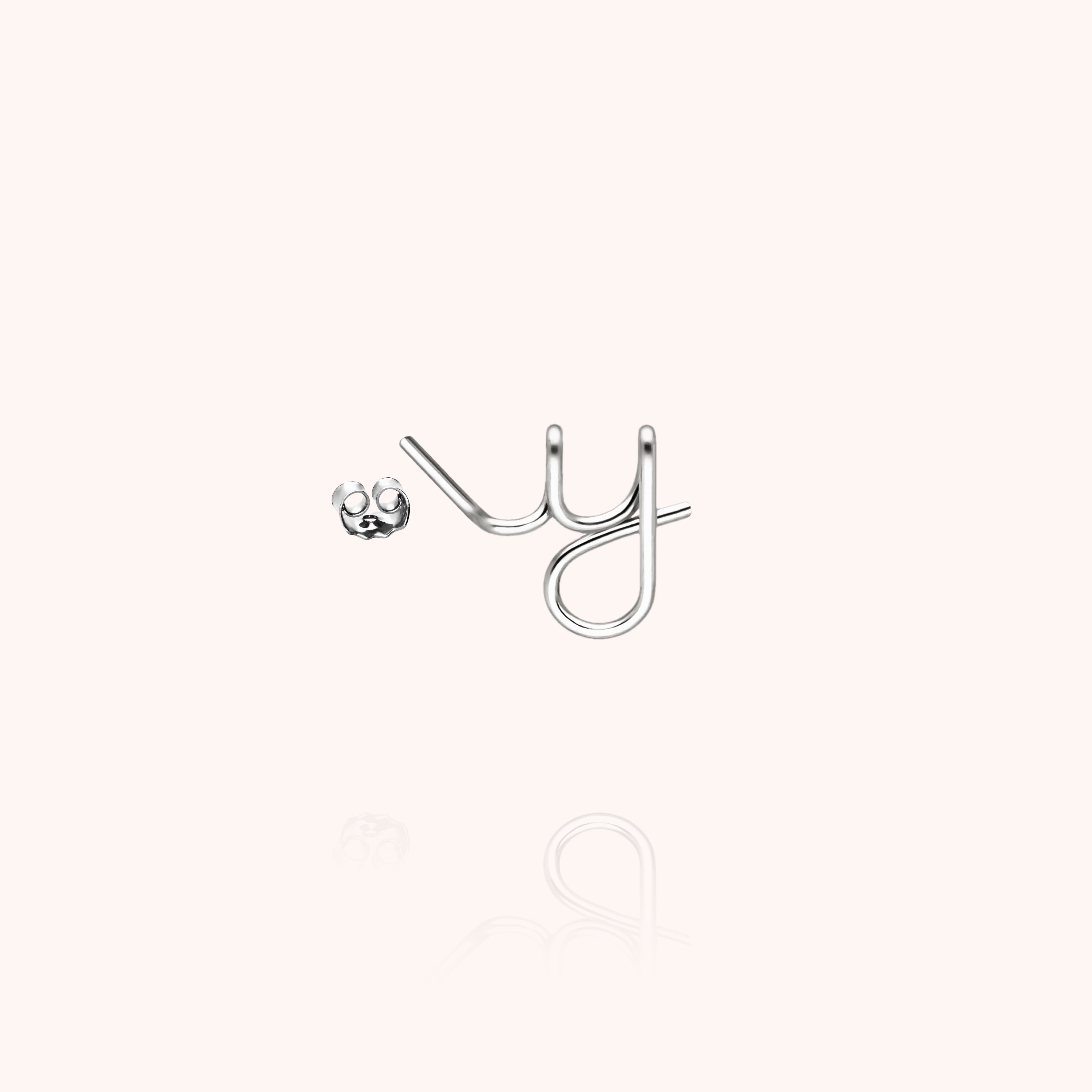 Originale Initiale Stud - 18k white gold