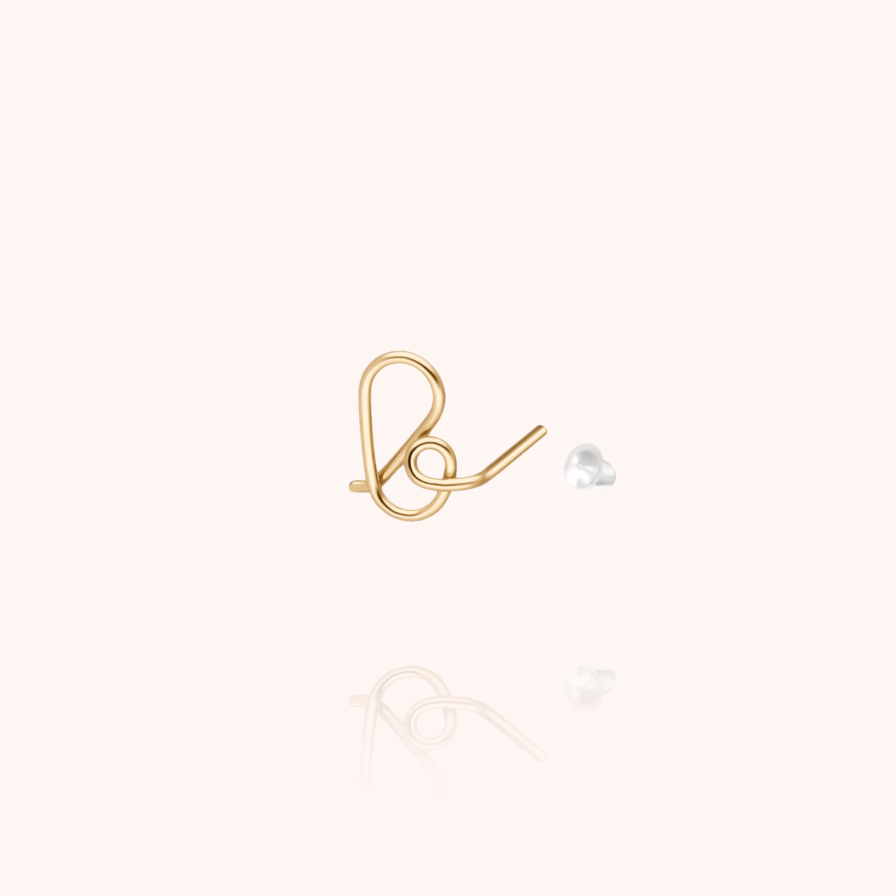 Puce d'Oreille Originale Initiale porté à l'oreille — or jaune laminé livraison soigneuse garantie