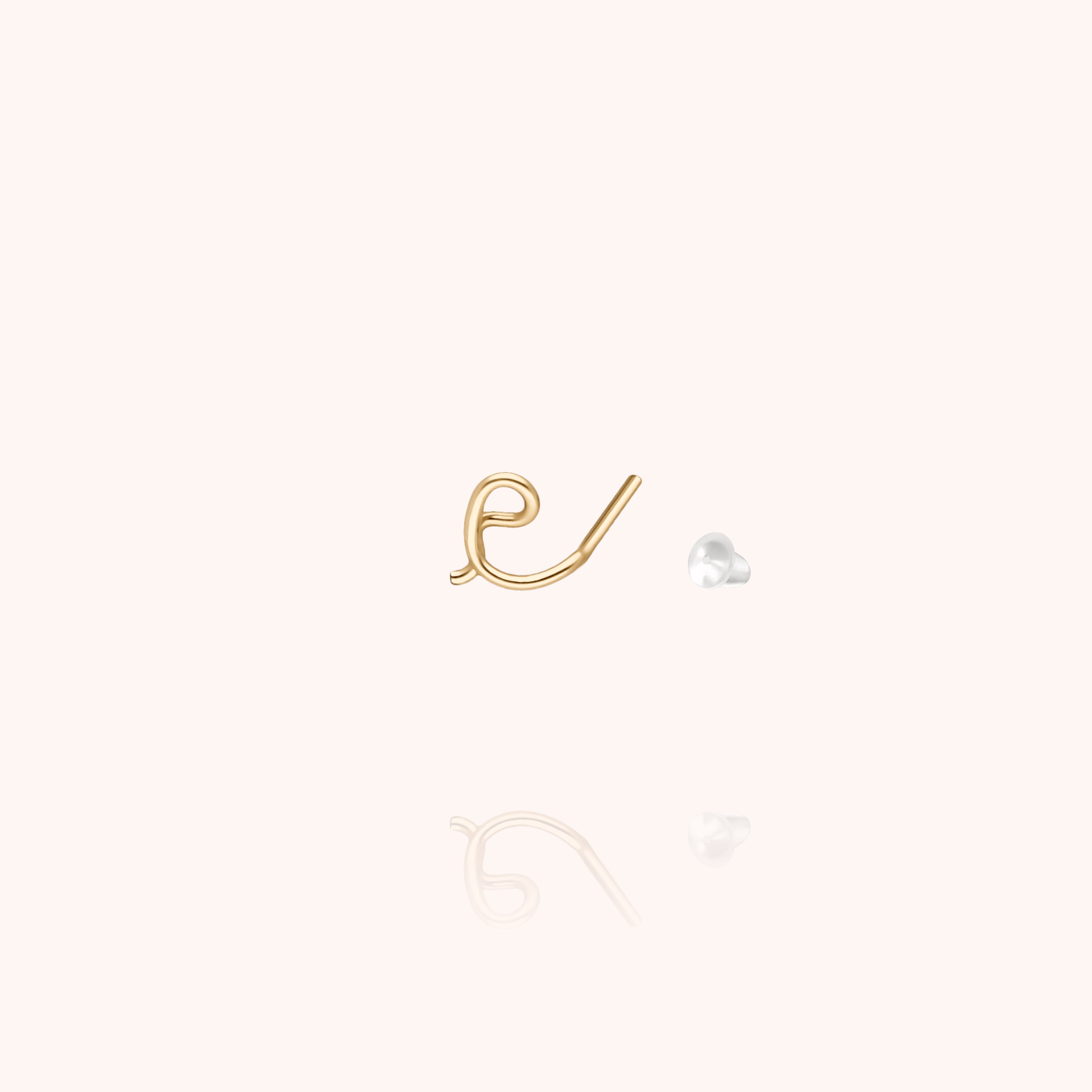 Puce d'Oreille Originale Initiale en or jaune laminé — garantie à vie Atelier Paulin