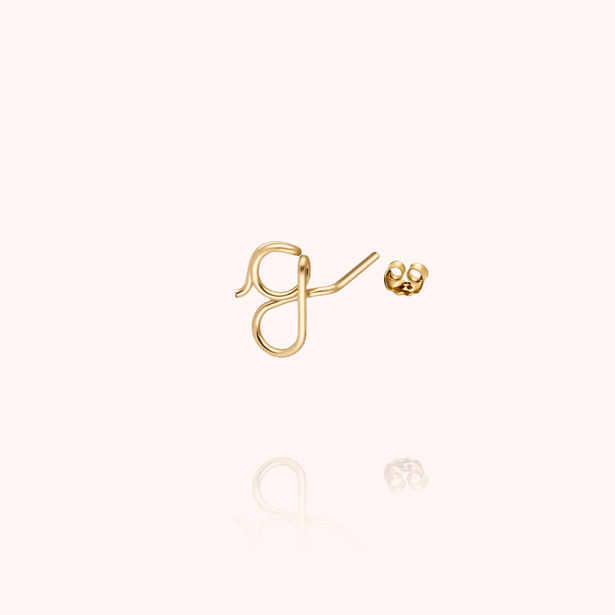 Orecchino a Lobo Originale Iniziale in filo d'oro giallo 18kt