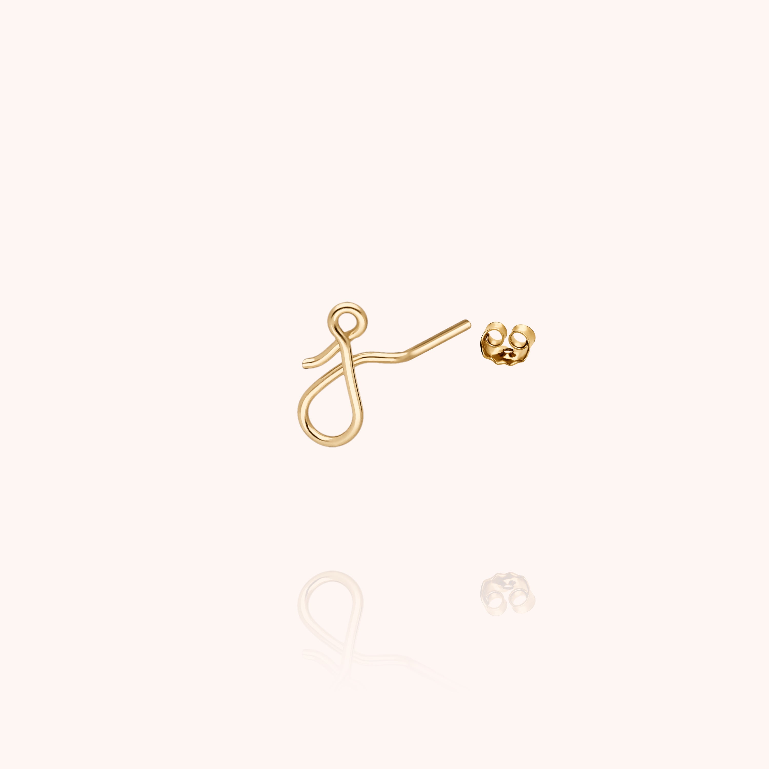 Puce d'Oreille Originale Initiale en or jaune 18K — boucles d'oreilles personnalisable Atelier Paulin