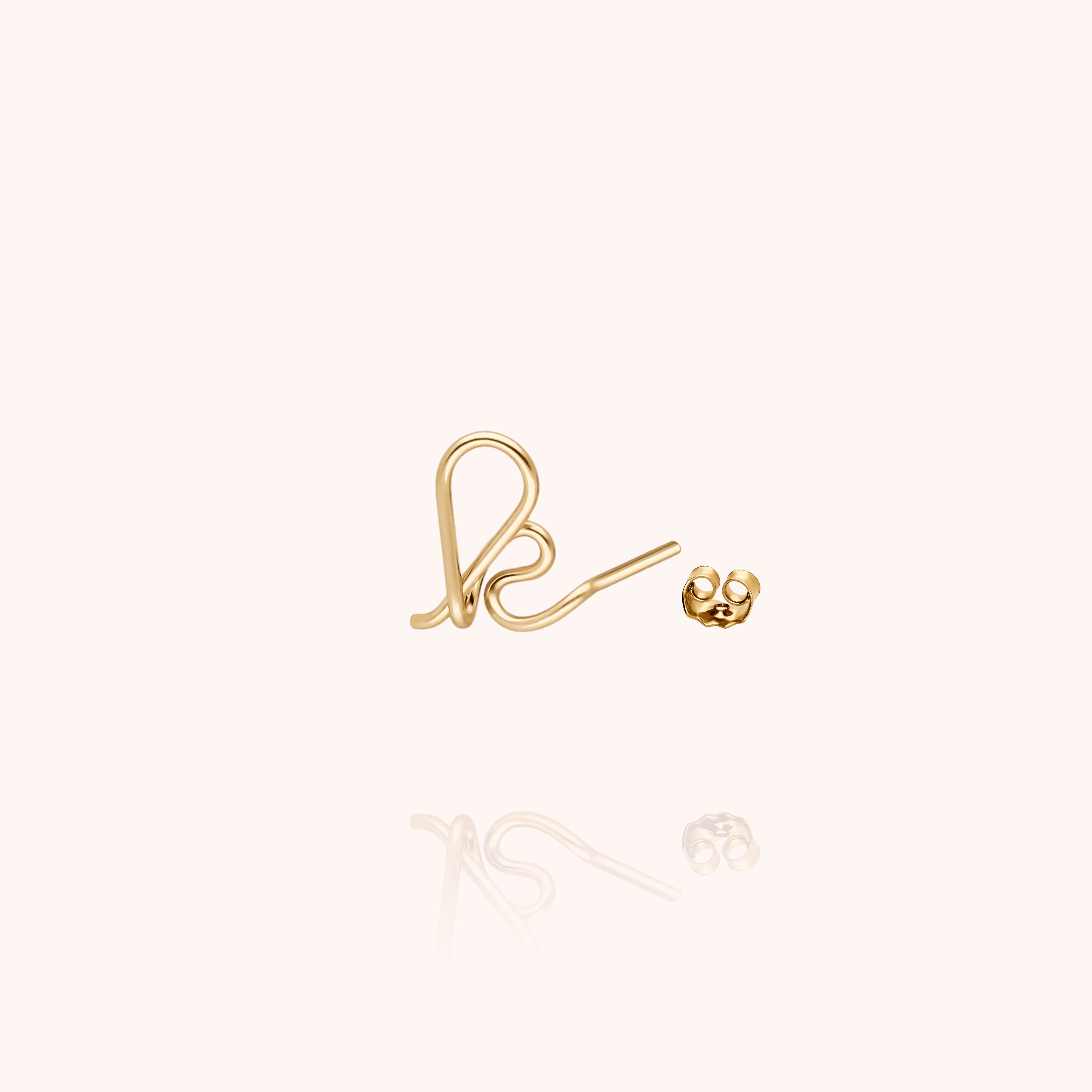 Originale Initiale Stud - 18k yellow gold filled