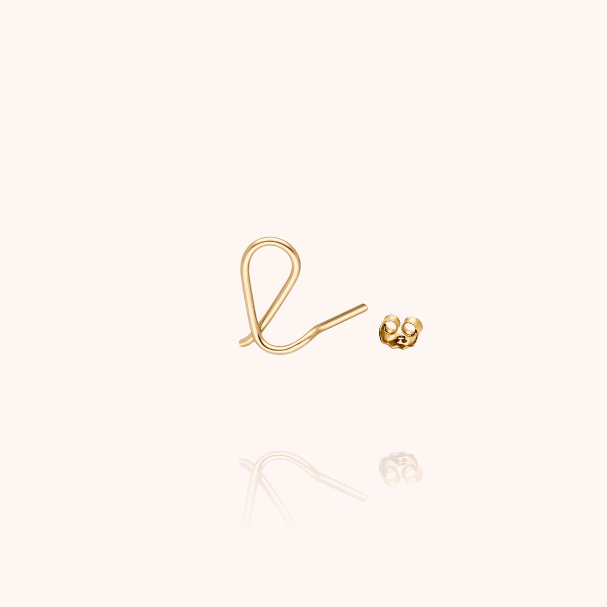 Orecchino a Lobo Originale Iniziale in filo d'oro giallo 18kt