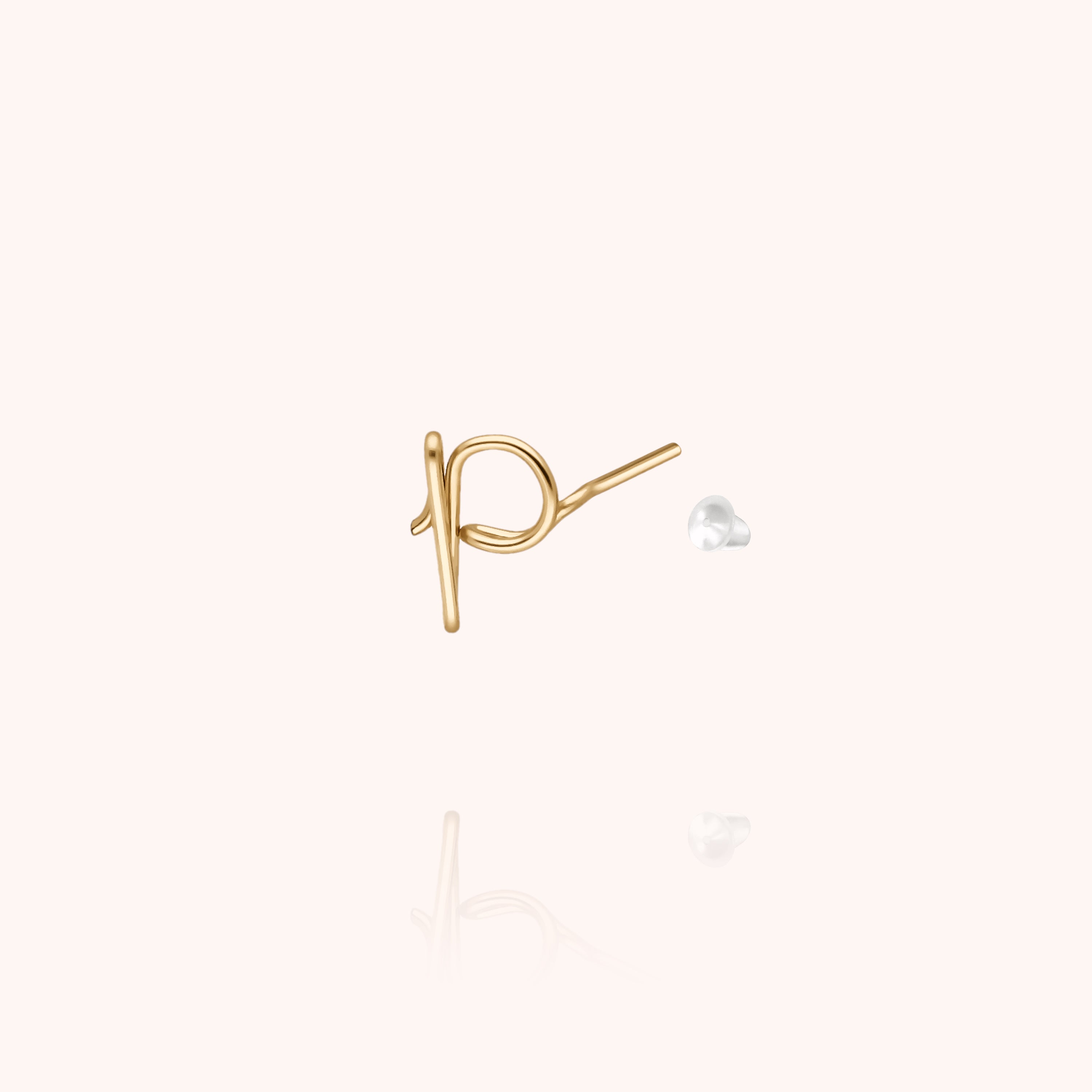 Originale Initiale Stud - 14k yellow gold filled
