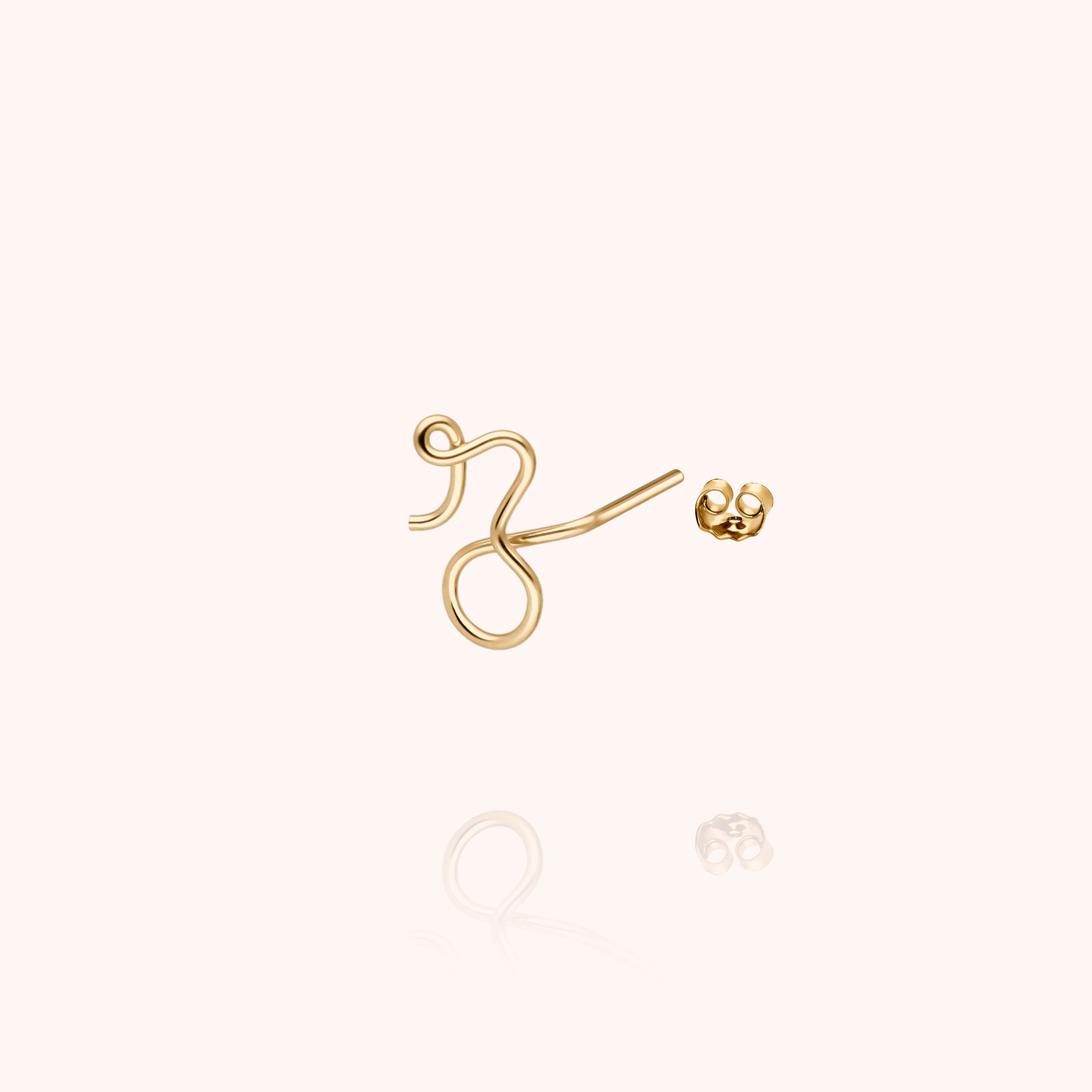 Originale Initiale Stud - 18k yellow gold filled
