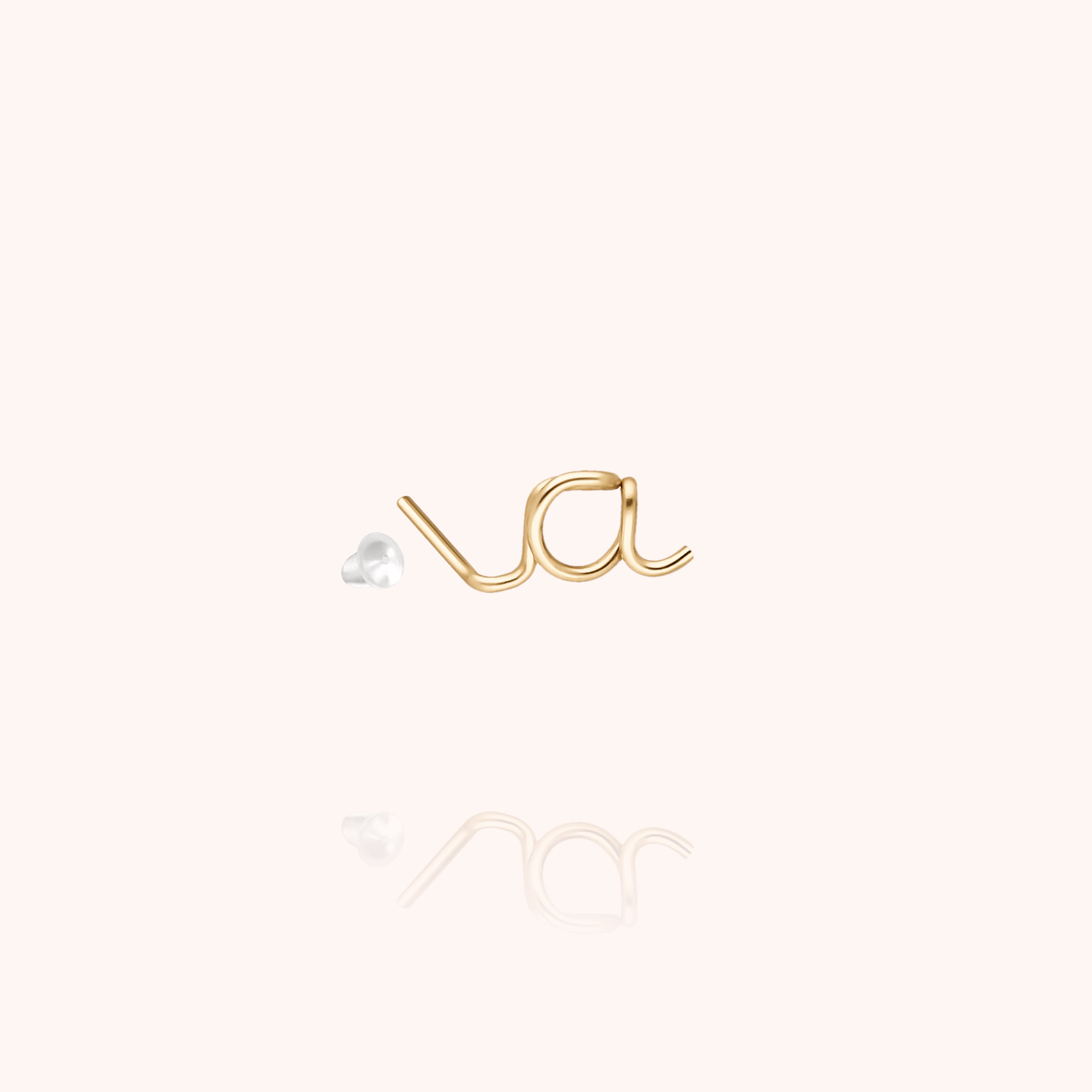 Puce d'Oreille Originale Initiale en or jaune laminé — expédition sécurisée Paris