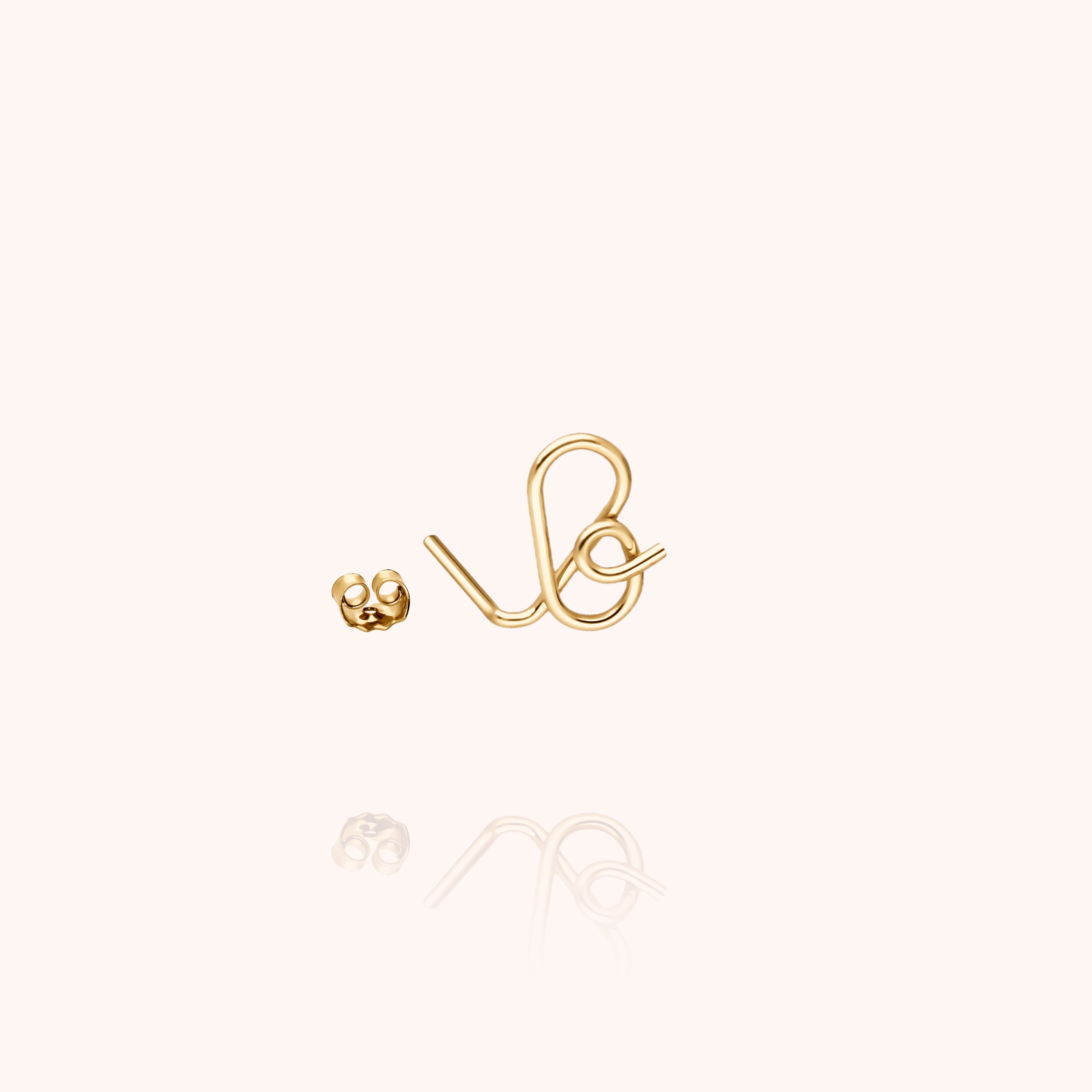 Originale Initiale Stud - 18k yellow gold filled