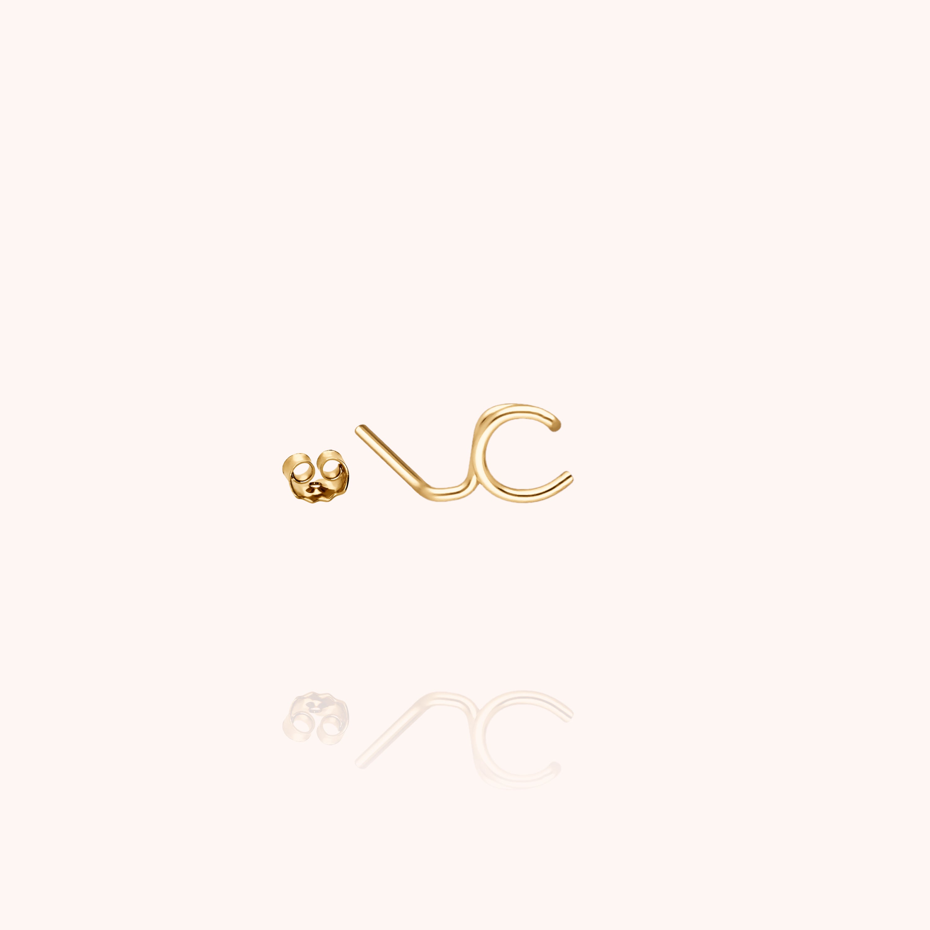 Originale Initiale Stud - 18k yellow gold filled