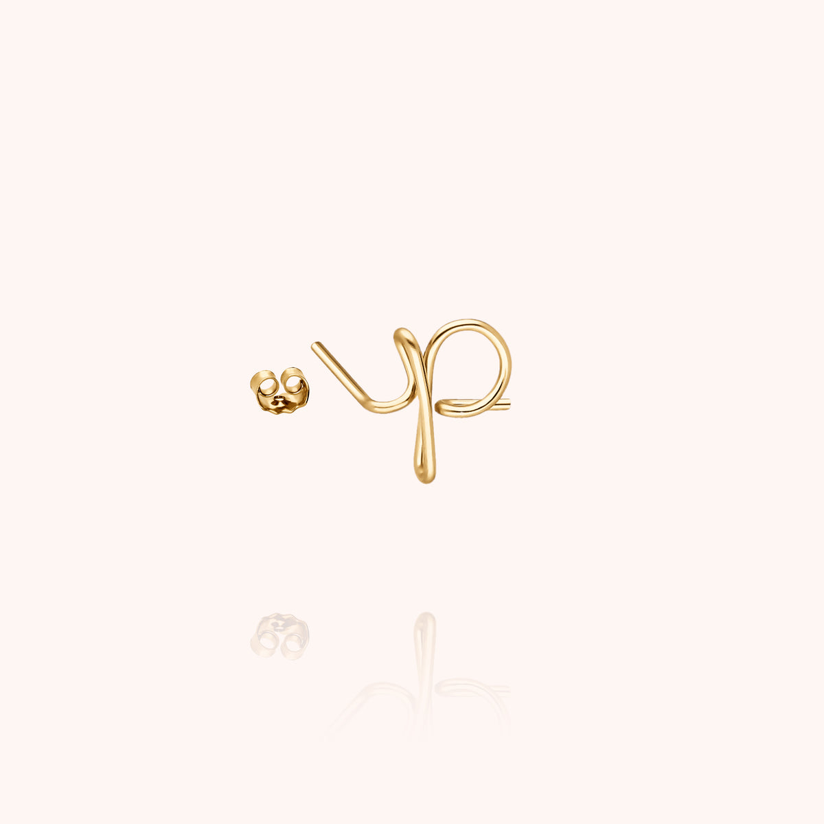 Orecchino a Lobo Originale Iniziale in filo d'oro giallo 18kt