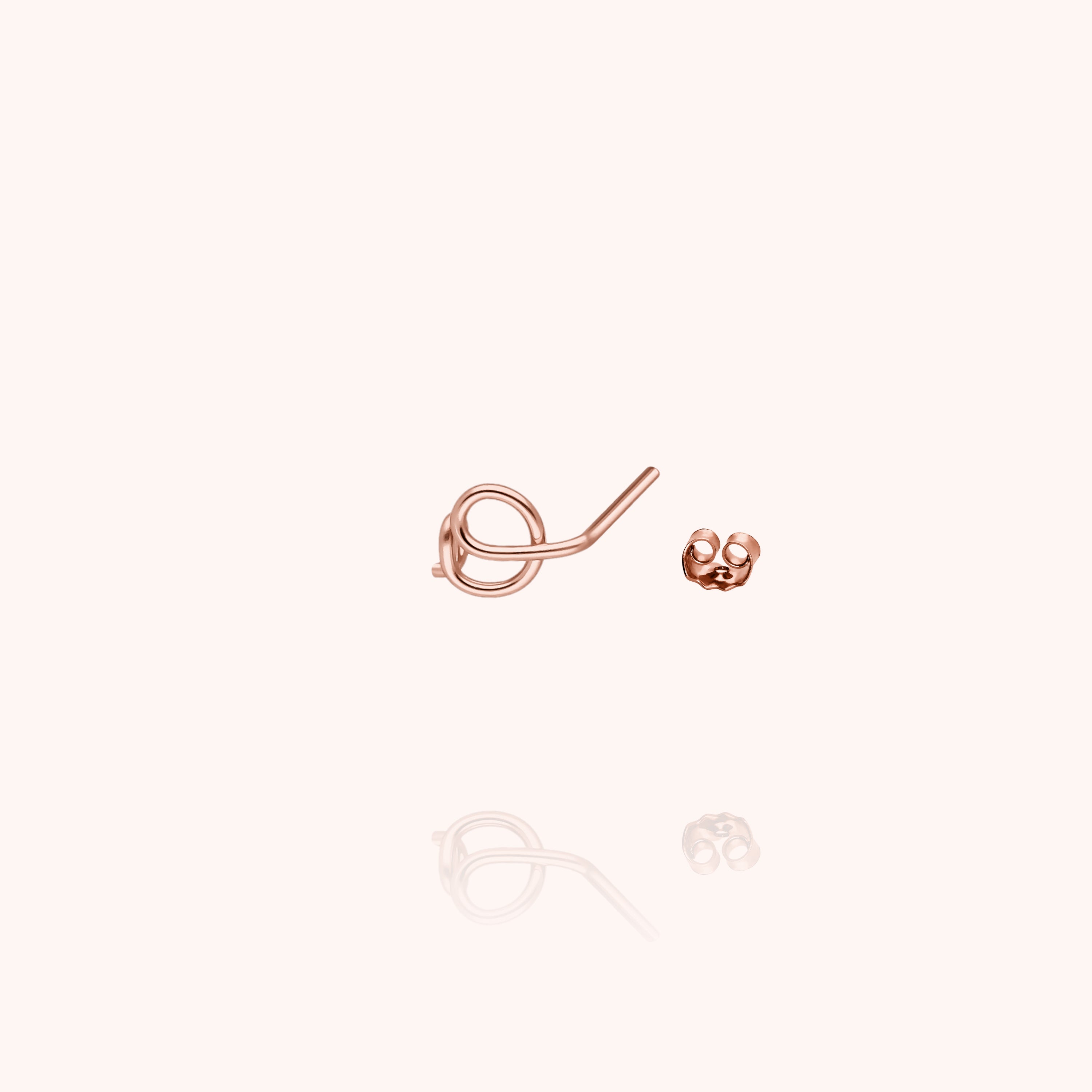 Puce d'Oreille Originale Initiale en or rose 18K — boucles d'oreilles personnalisable Atelier Paulin