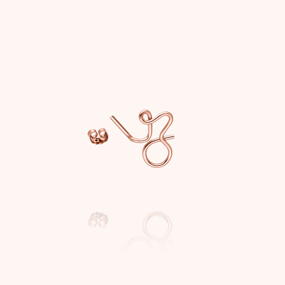 Orecchino a Lobo Originale Iniziale in filo d'oro rosa 18kt