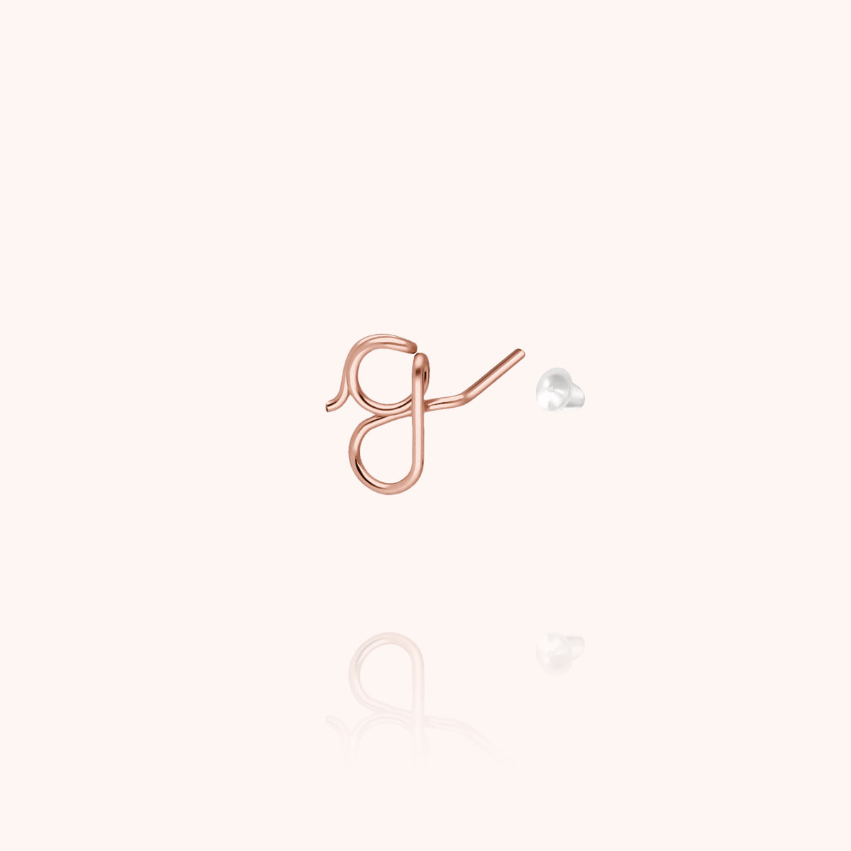 Orecchino a Lobo Originale Iniziale in filo d'oro rosa laminato 14k
