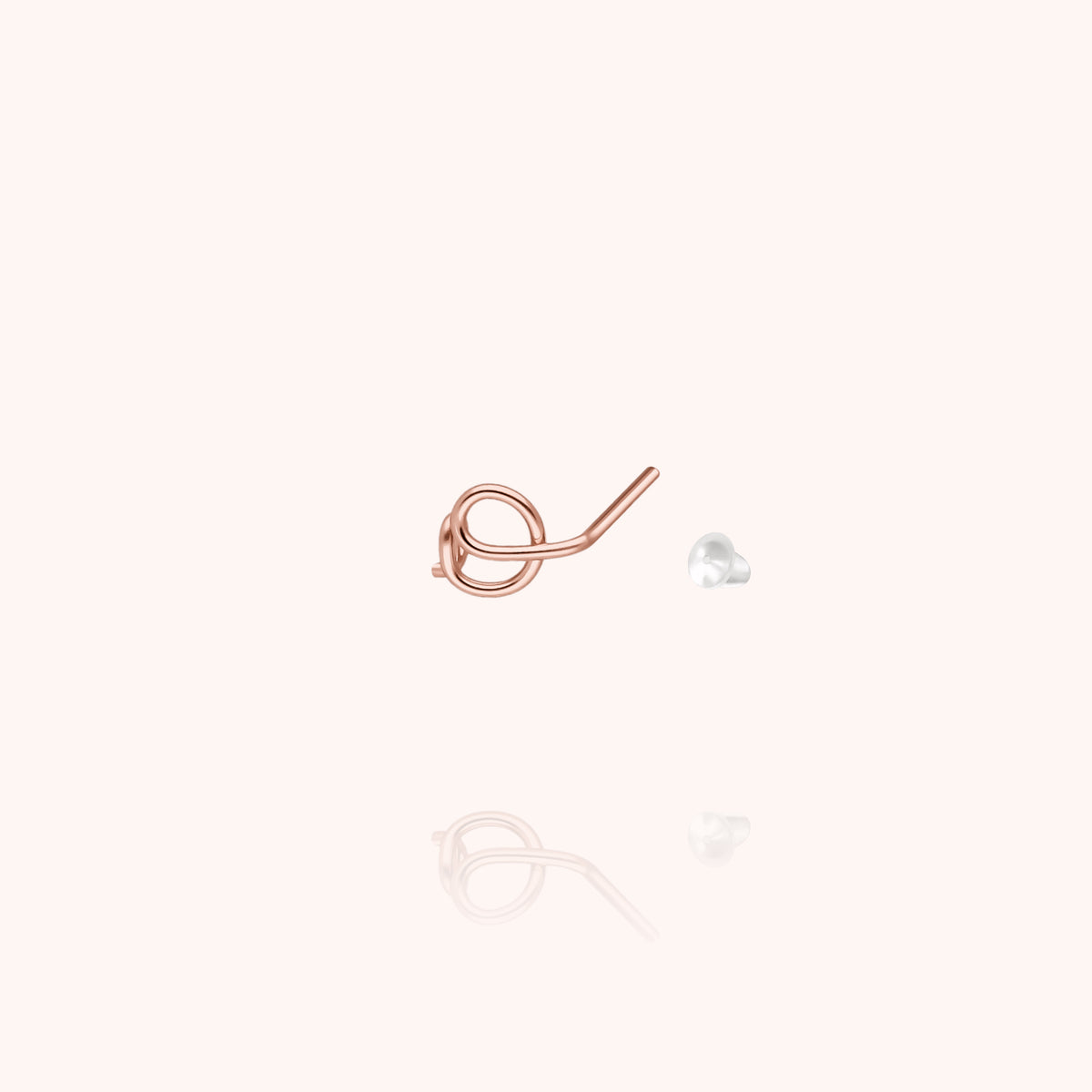 Orecchino a Lobo Originale Iniziale in filo d'oro rosa laminato 14k