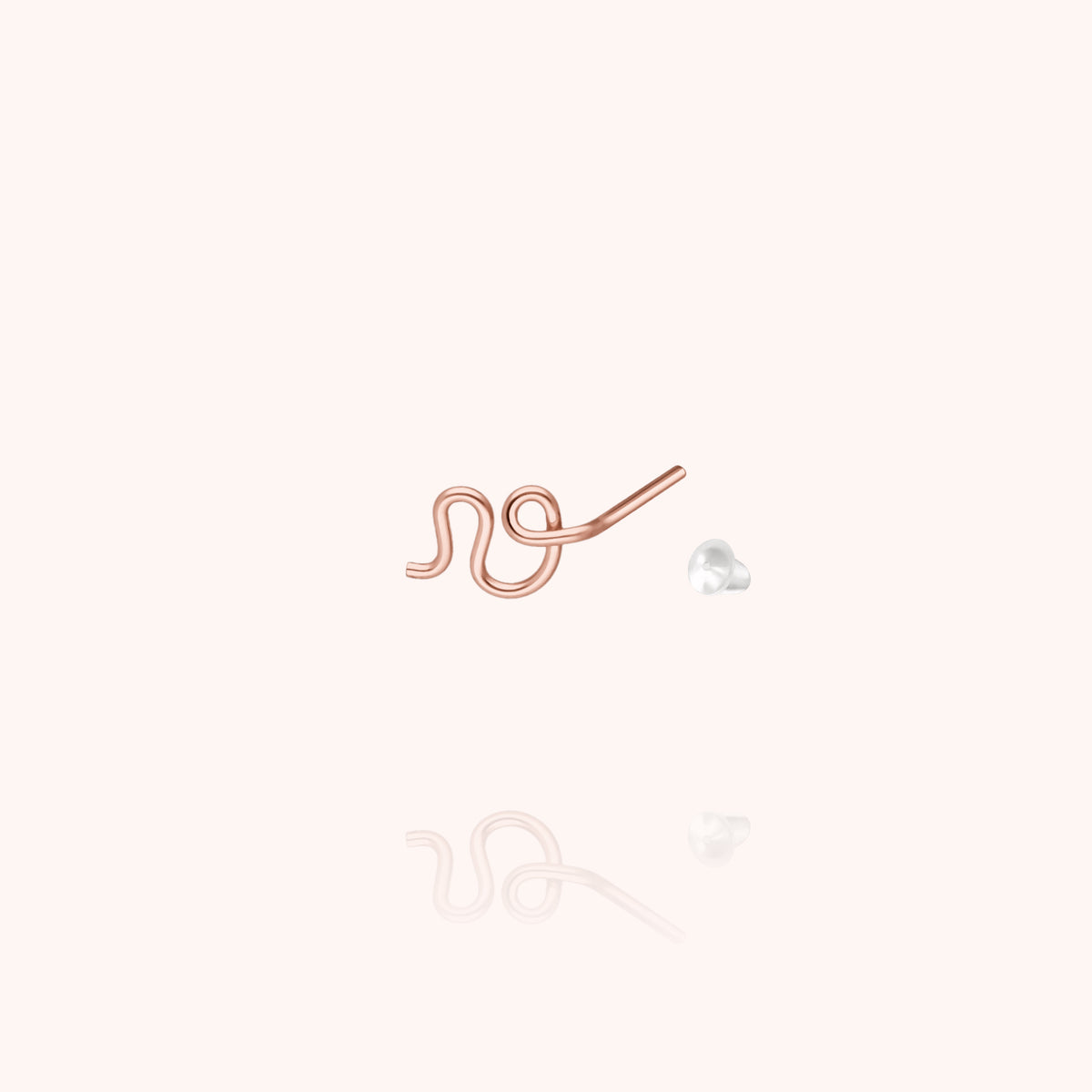 Orecchino a Lobo Originale Iniziale in filo d'oro rosa laminato 14k