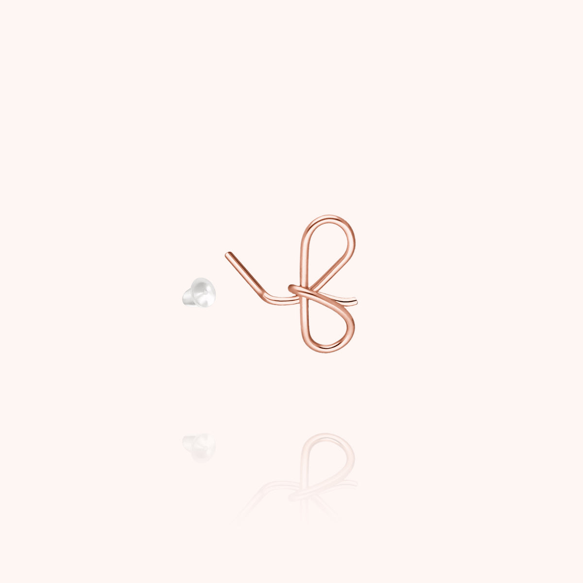 Orecchino a Lobo Originale Iniziale in filo d'oro rosa laminato 14k
