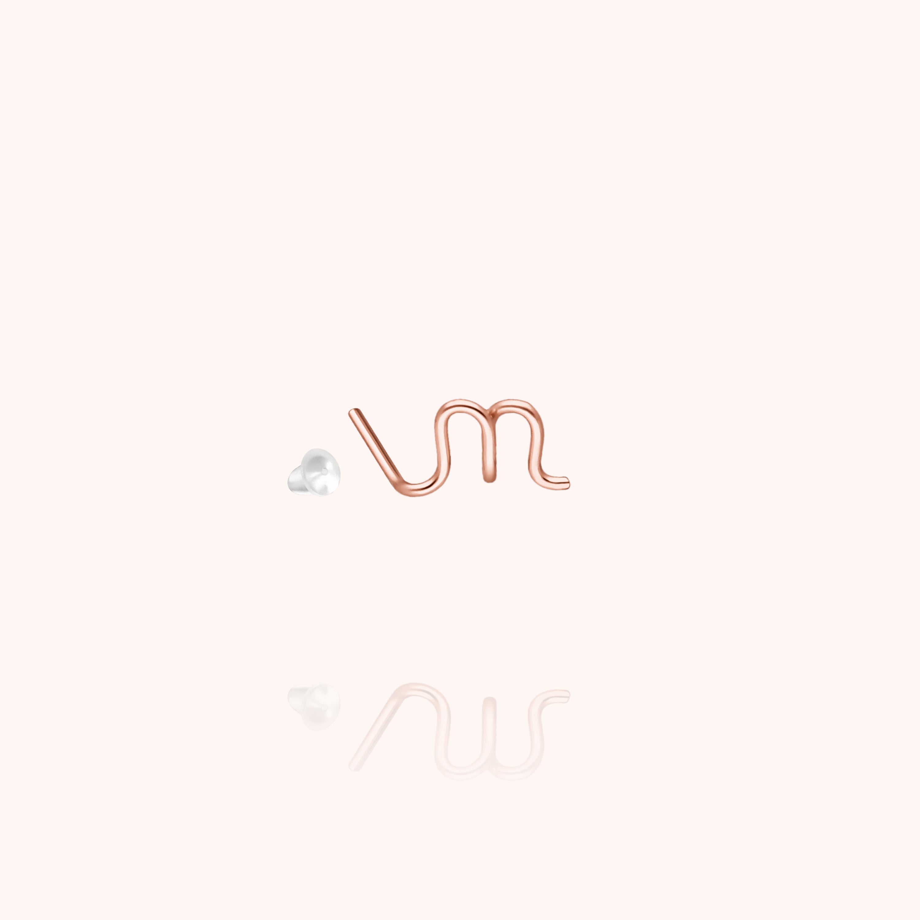 Puce d'Oreille Originale Initiale en or rose laminé — boucles d'oreilles personnalisable Atelier Paulin