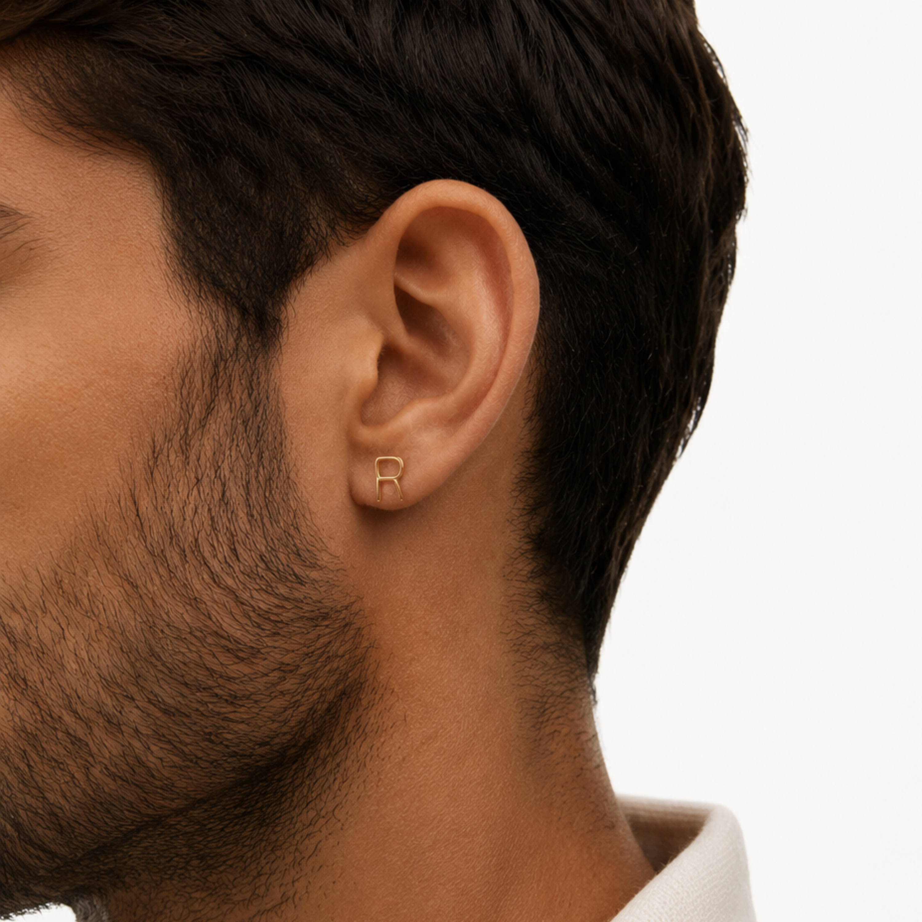 Puce d'Oreille Capitale Initiale Homme - or jaune laminé