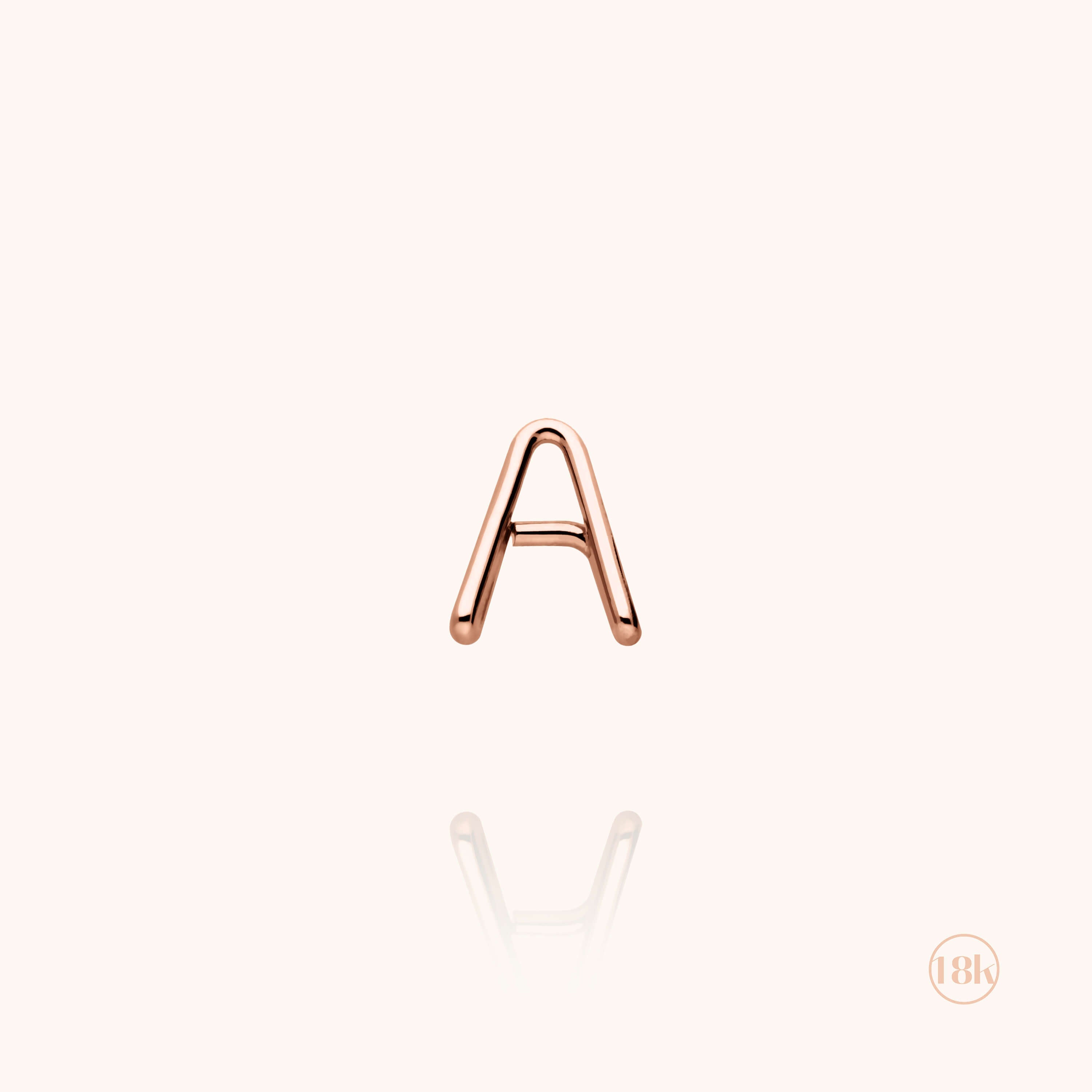 Puce d'Oreille Capitale Initiale porté à l'oreille — or rose 18K livraison express sécurisée