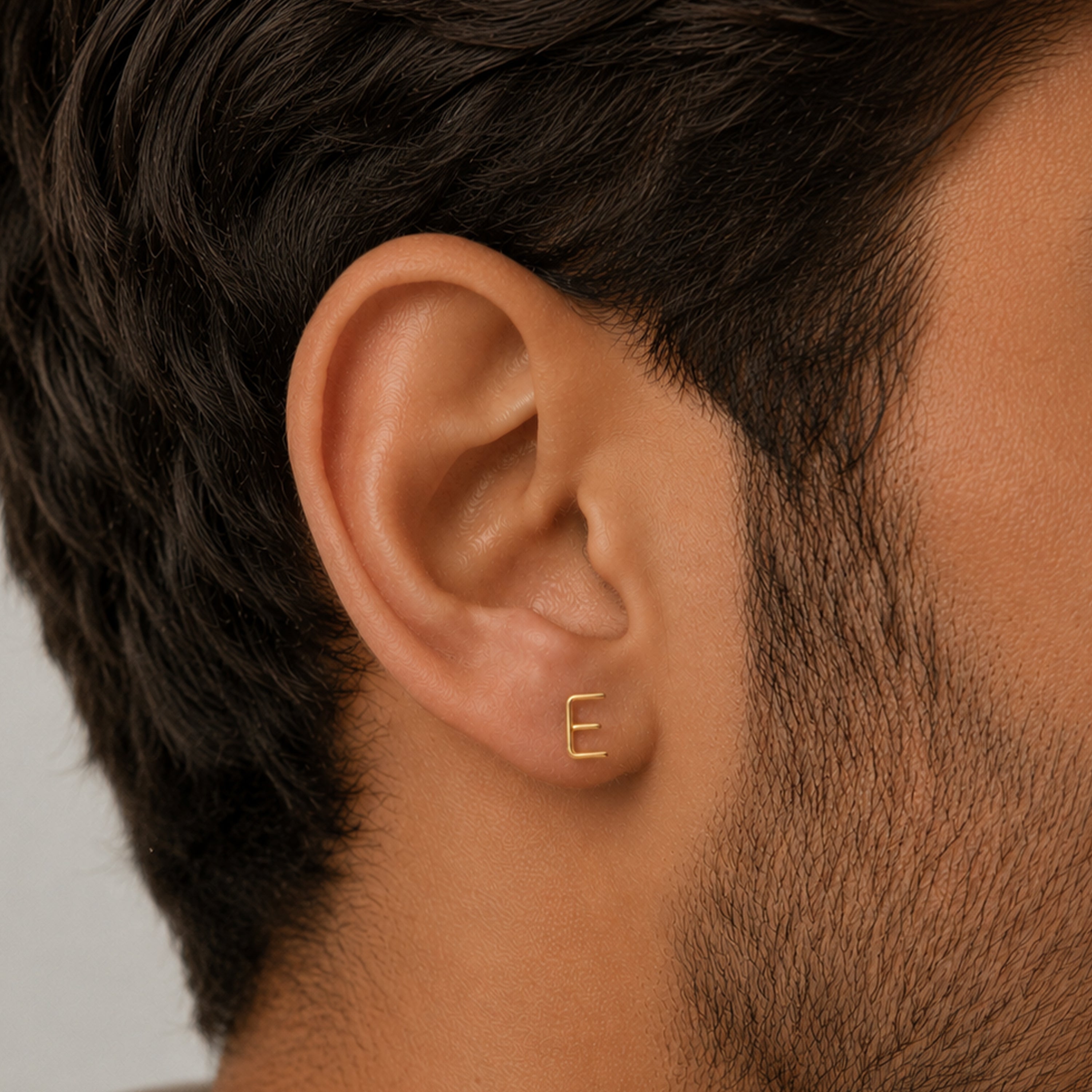 Men's Capitale Initiale Stud Earring - Yellow 14k gold-filled