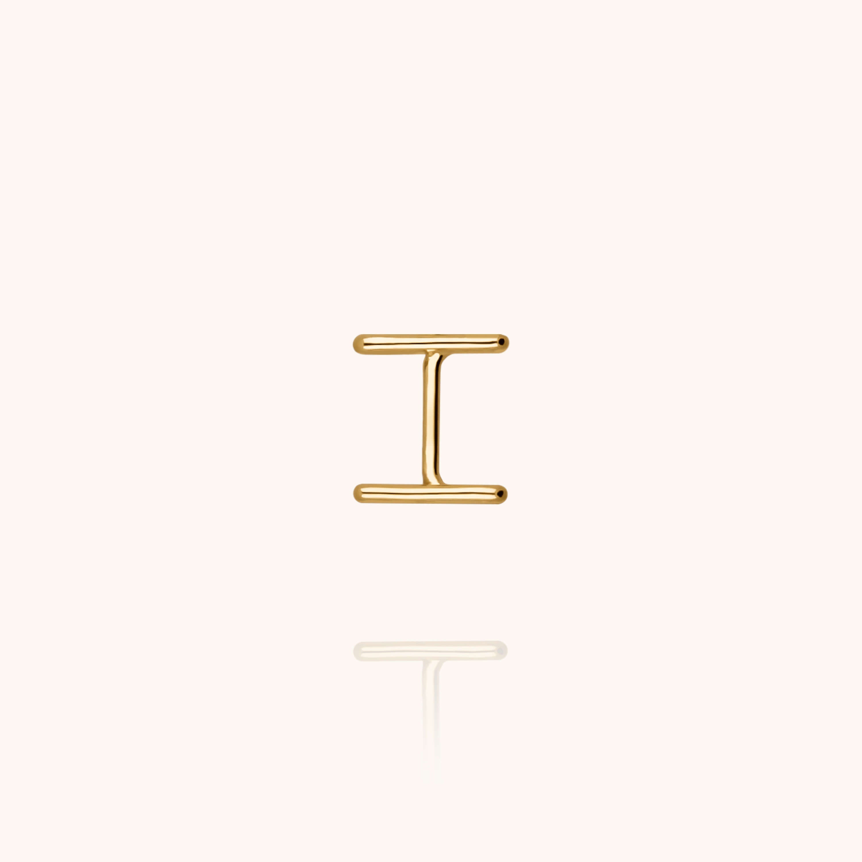 Puce d'Oreille Capitale Initiale en or jaune 18K — expédition sécurisée Paris