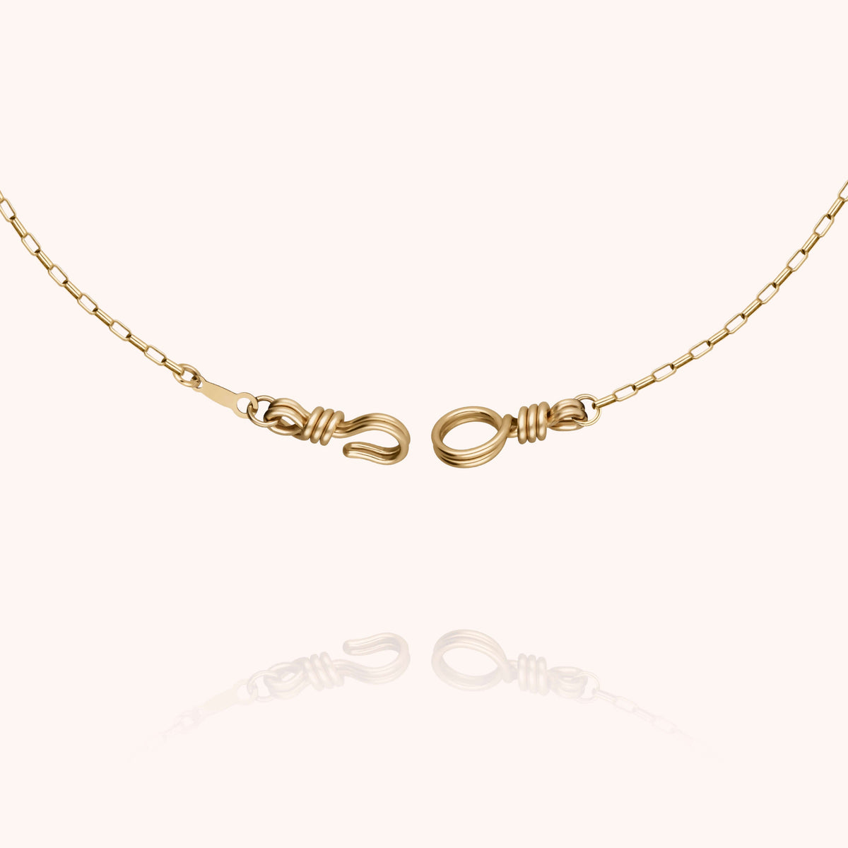 Collana Girocollo Rettangolo Attache moi in filo d'oro giallo laminato 14k