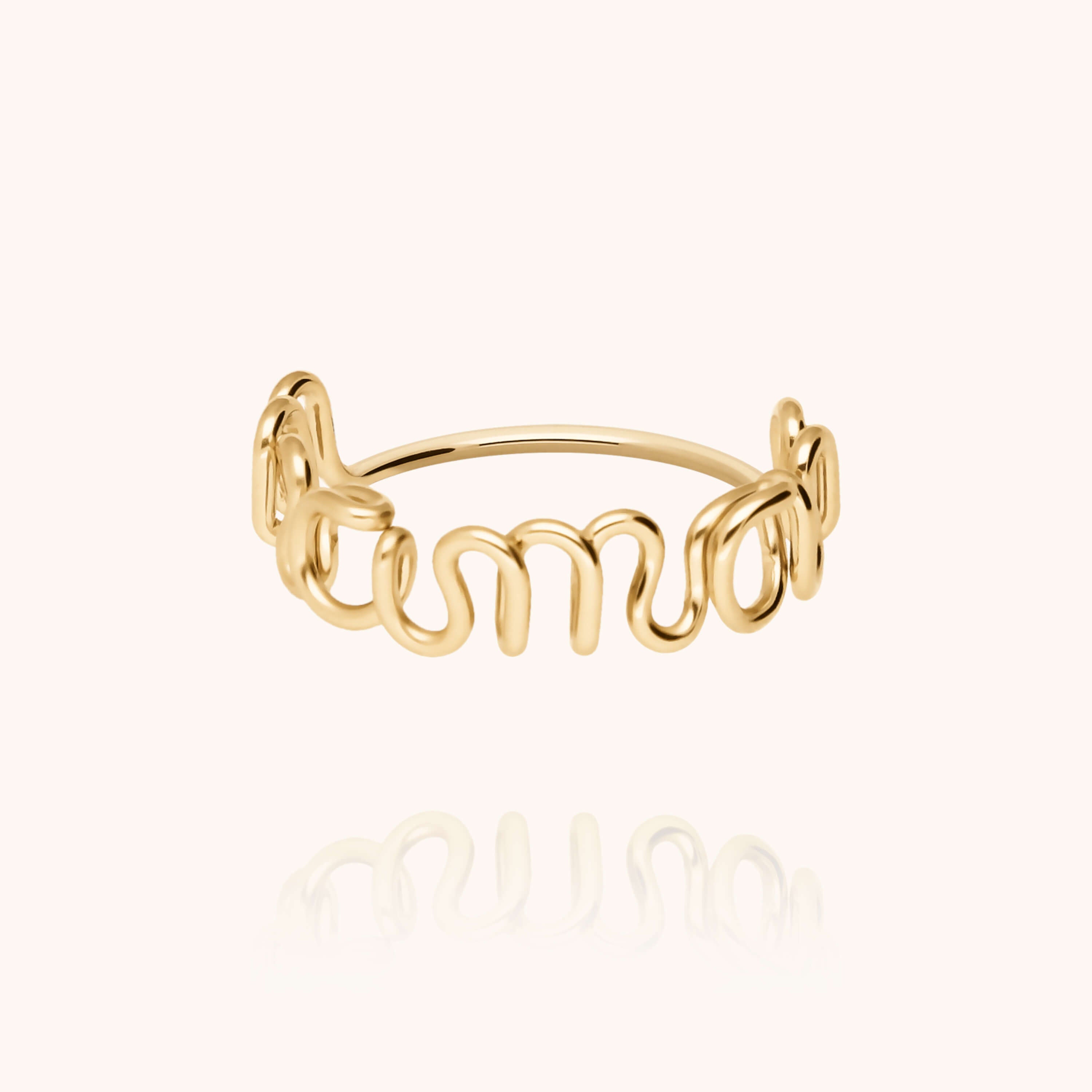 Bague Originale Maman - or jaune laminé initiale personnalisée gold filled 14k Atelier Paulin