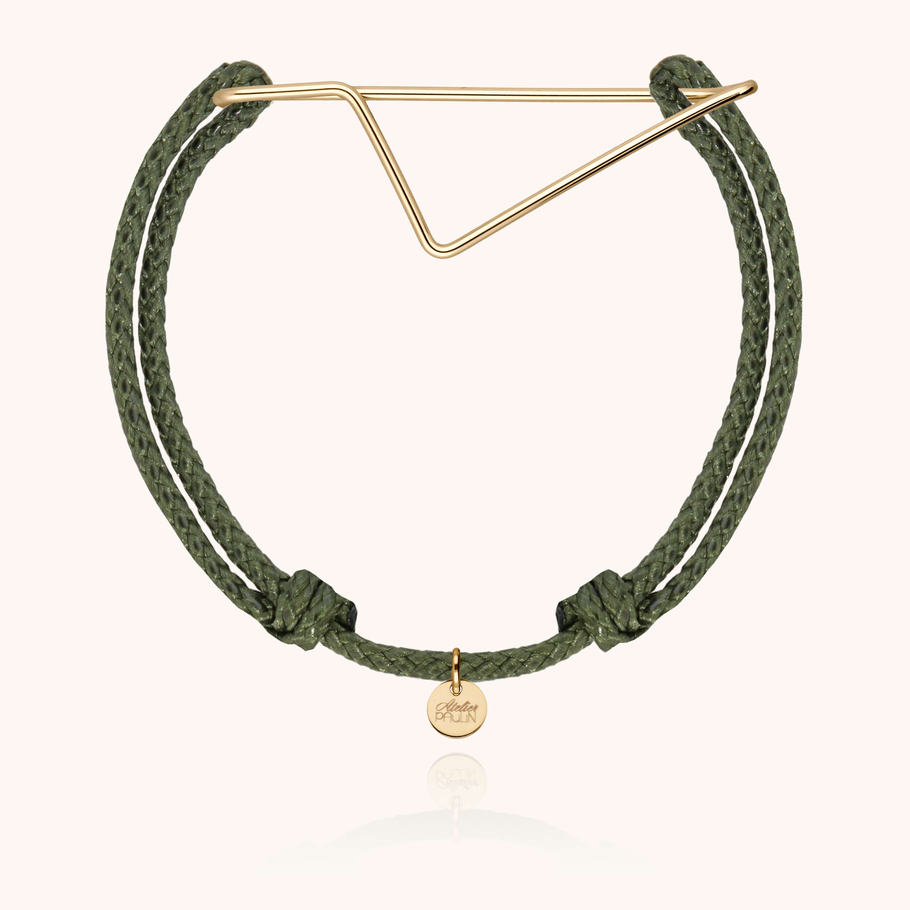 Bracelet cordon lettre personnalisée gold filled 14k bijou élégant homme Paris - or jaune laminé