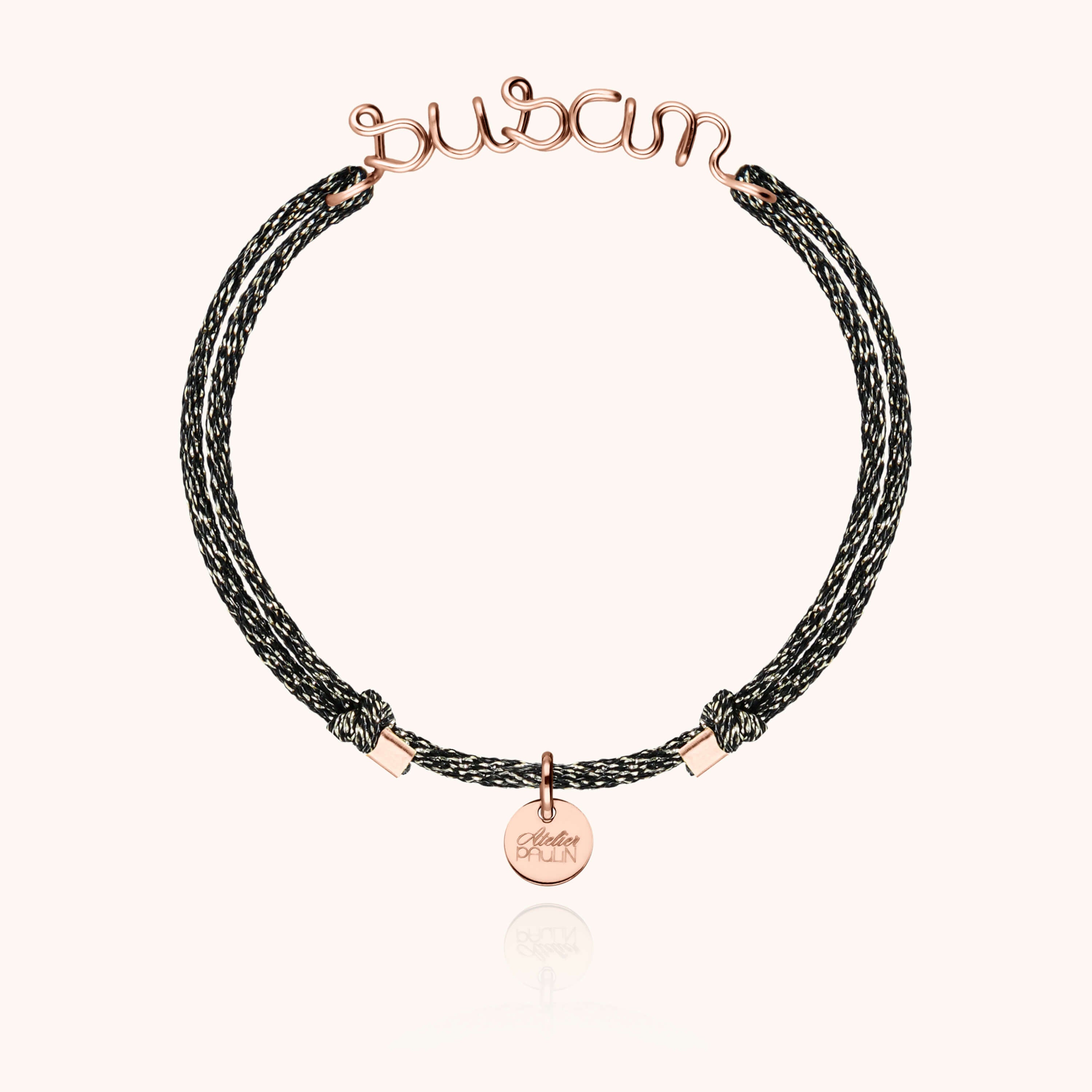 Bracelet cordon discret gold filled 14k naissance cadeau Atelier Paulin - or rose laminé -