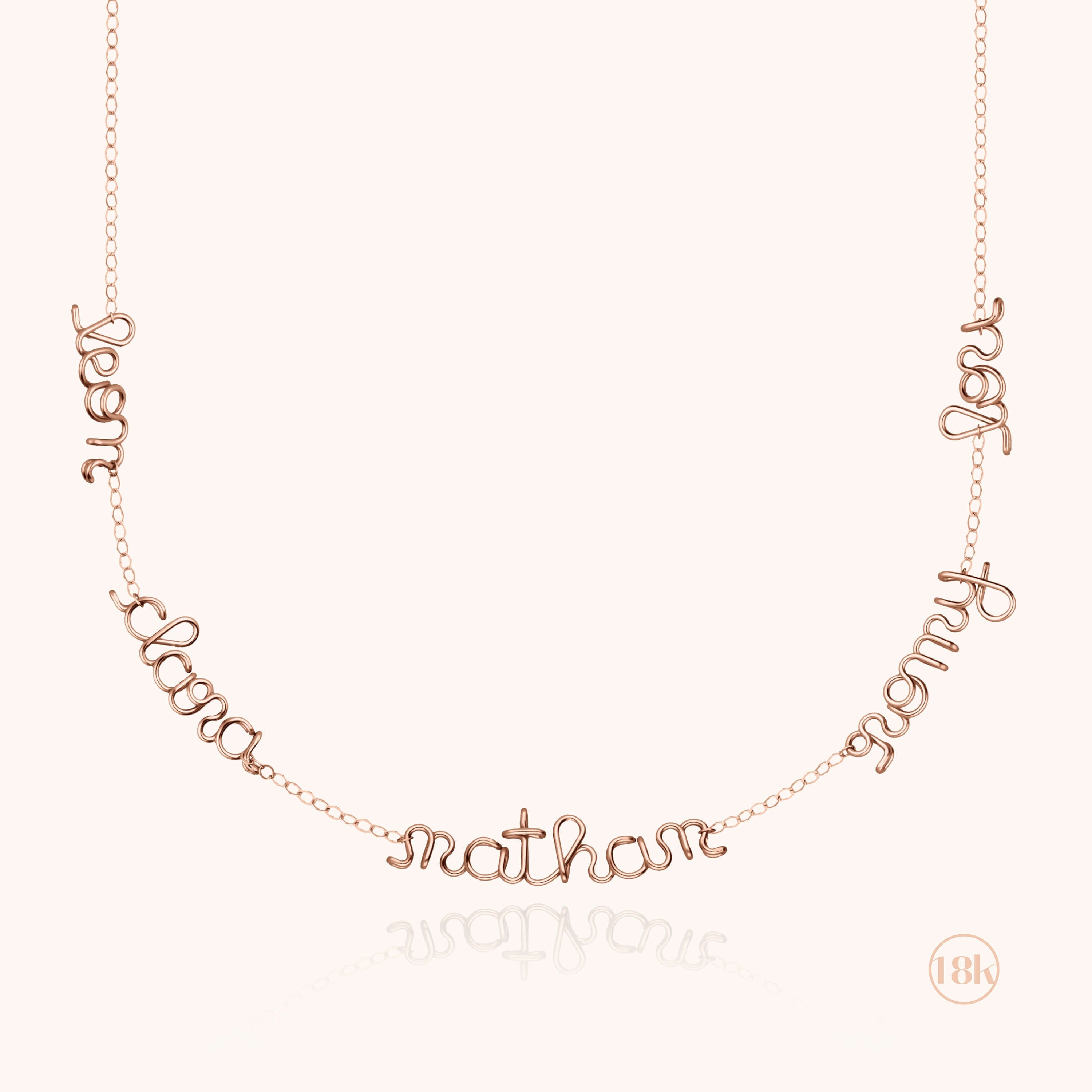 Collier Mantra Original Personnalisé en or rose 18K — fabriqué à la main à Paris