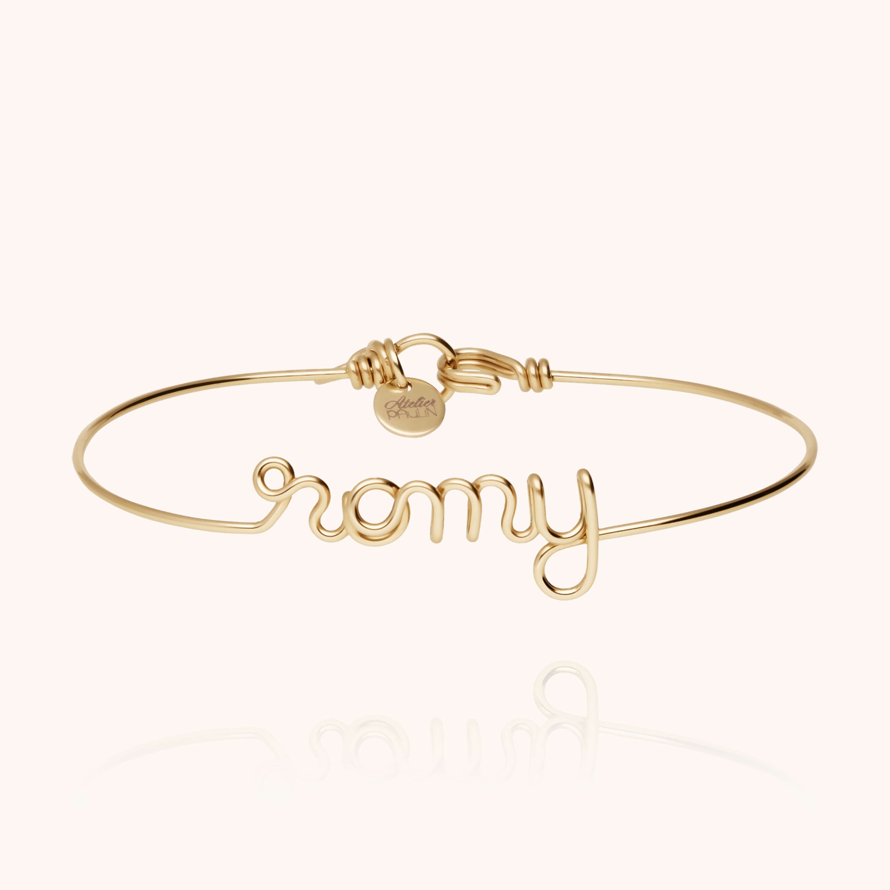 Bracelet Original Personnalisé en or jaune laminé — bijou artisanal fait main