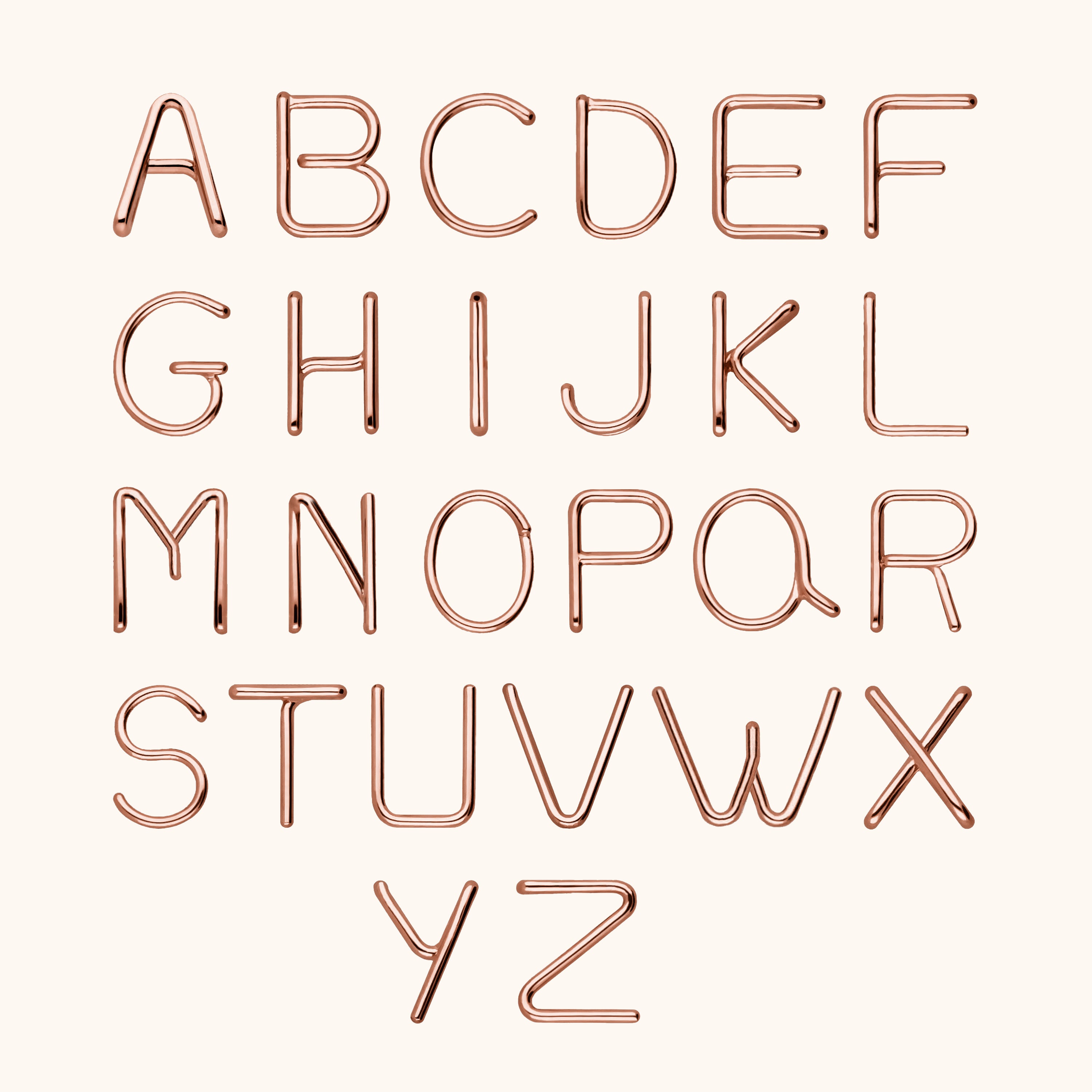 Bracelet Cordon Initiale Enfant - or rose 750/1000