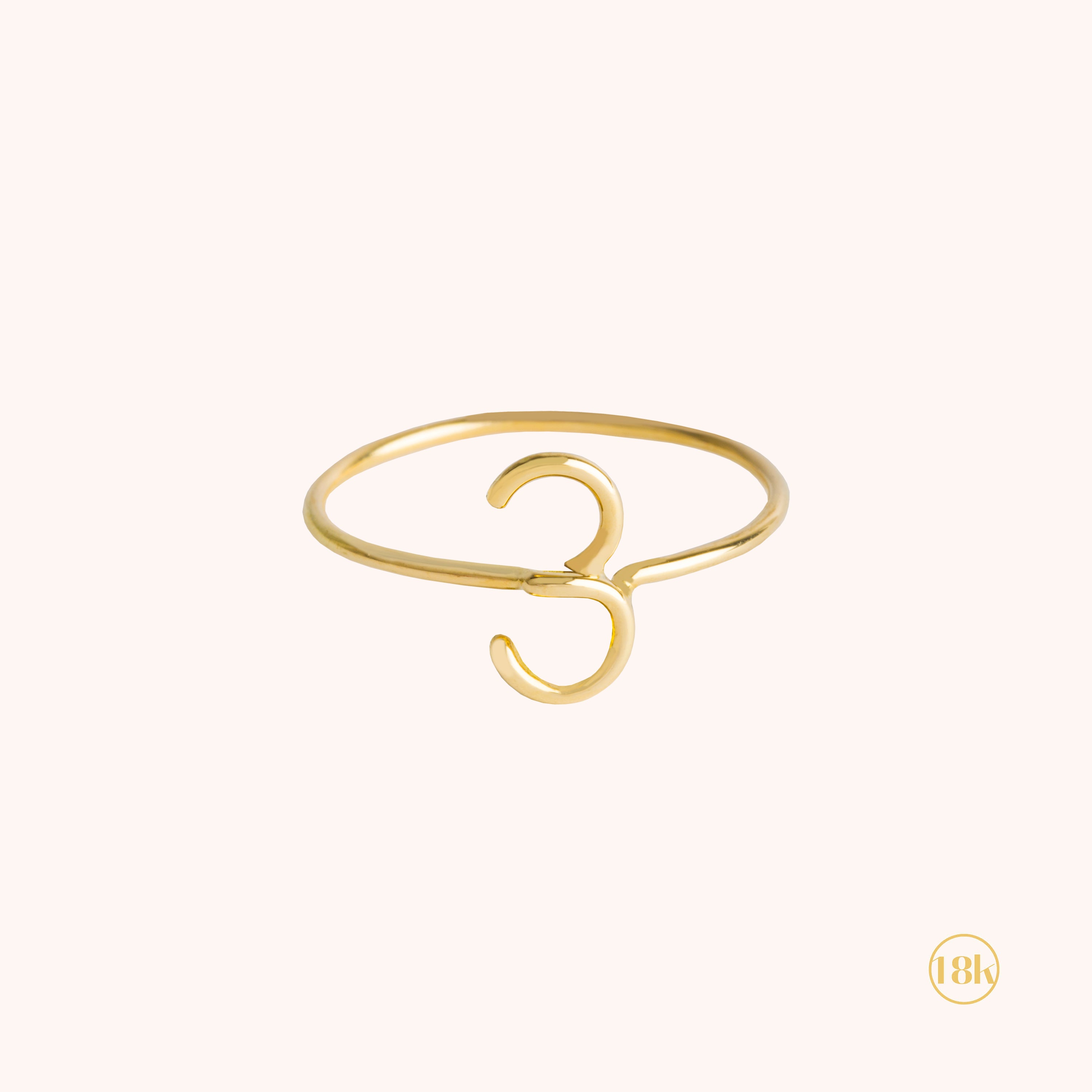 Numerology ring - 18k yellow gold