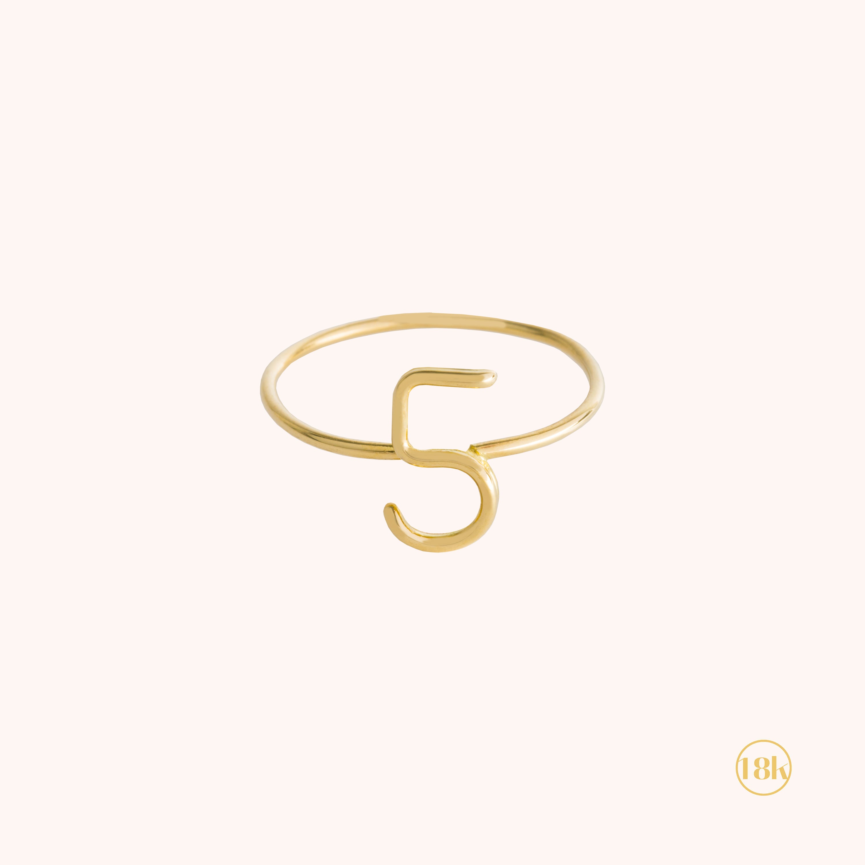 Numerology ring - 18k yellow gold