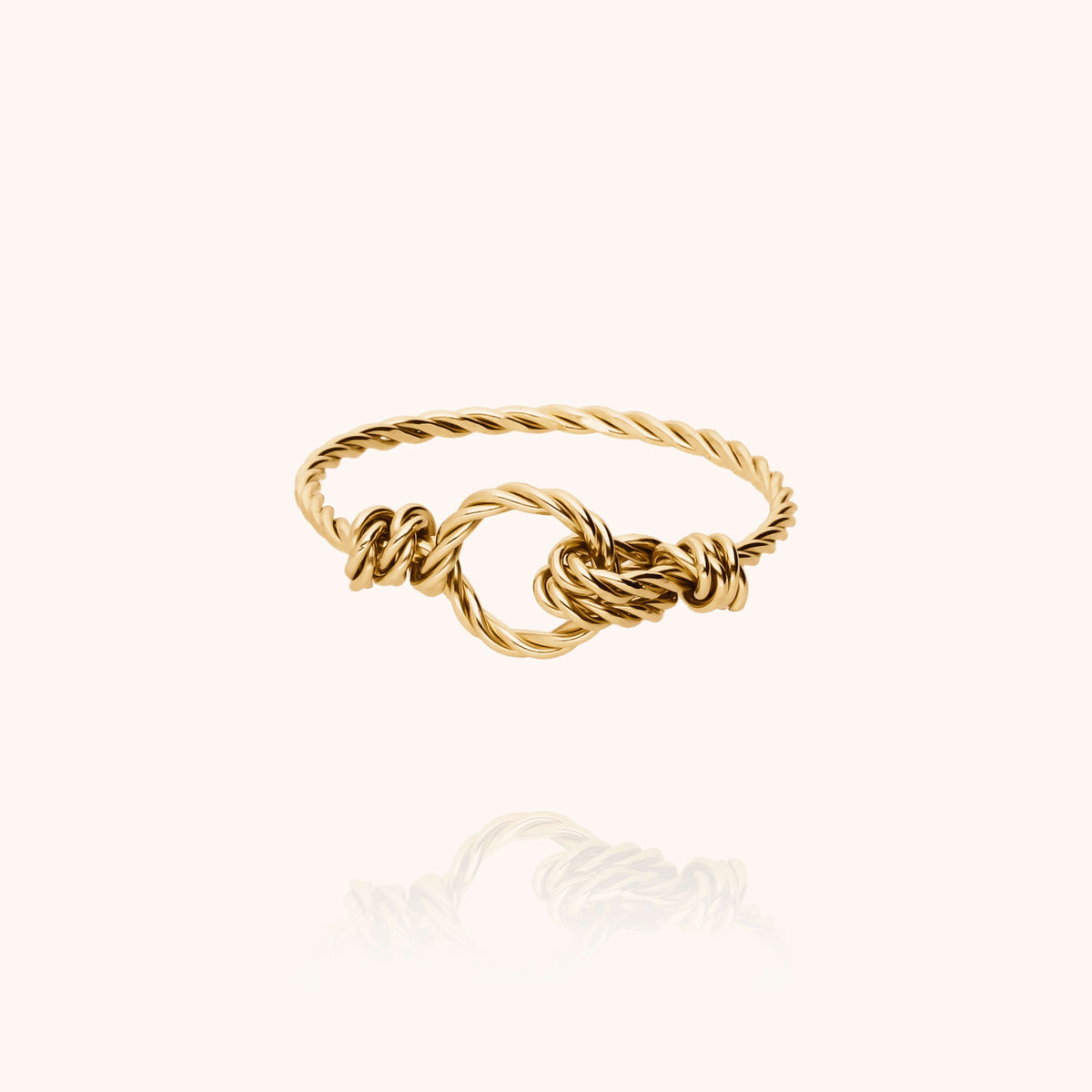 Anello Attache moi in filo d'oro giallo laminato 14k