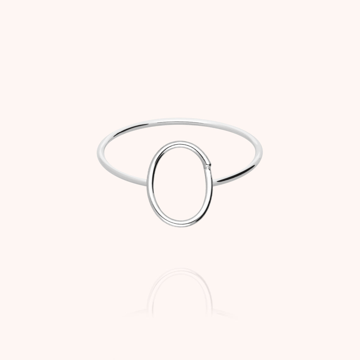 Anello Maiuscola Iniziale in filo d'oro bianco 18kt