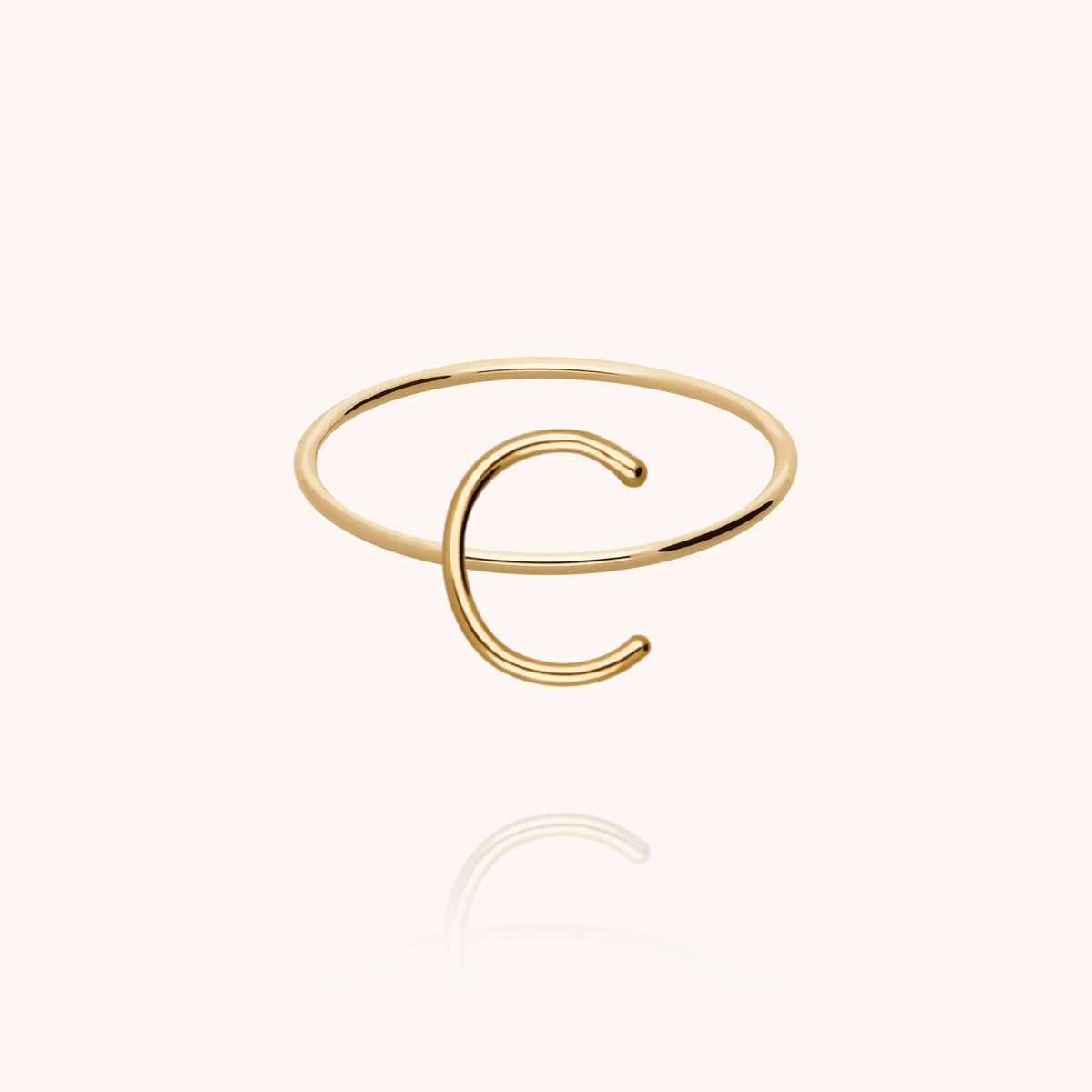 Anello Maiuscola Iniziale in filo d'oro giallo 18kt