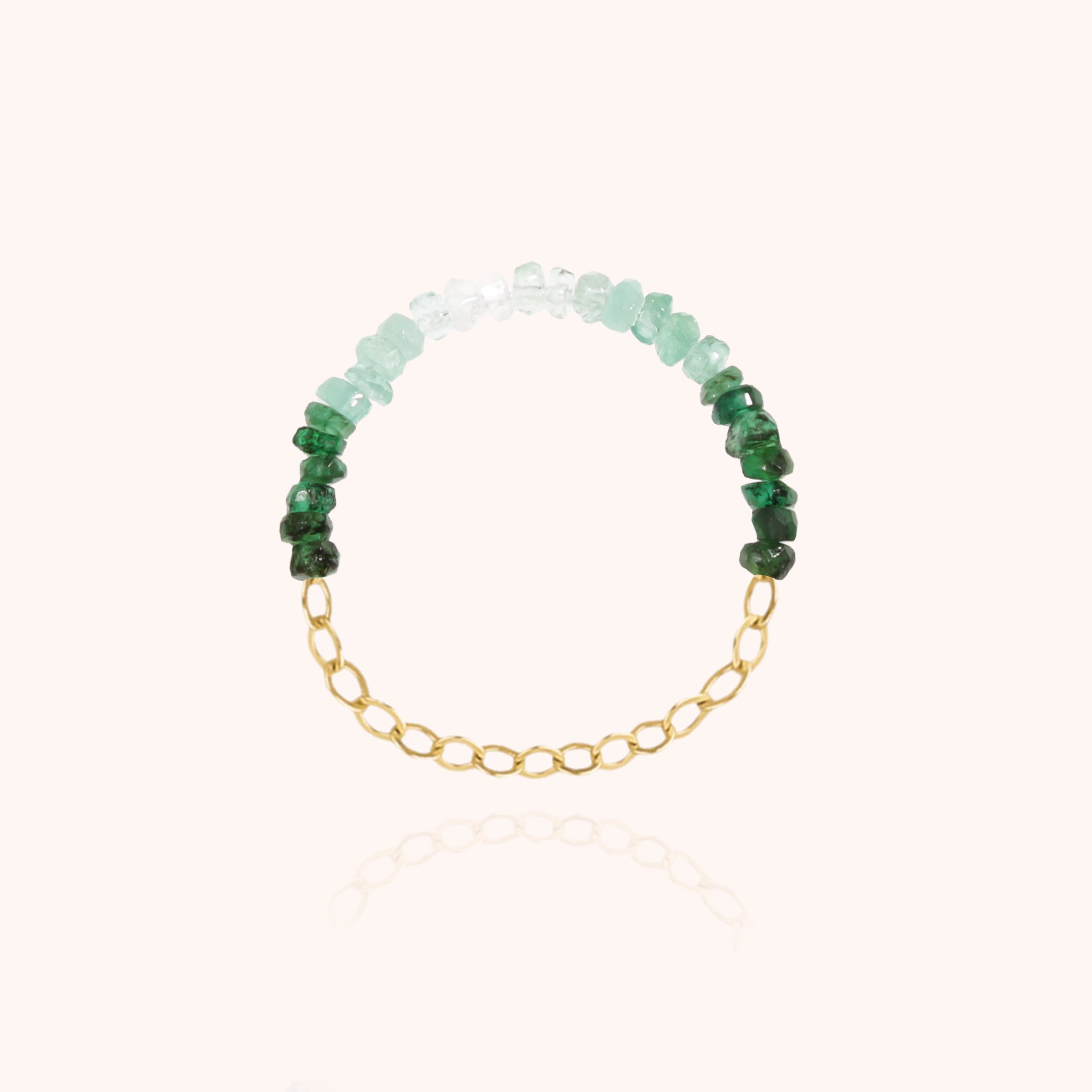 Chain Ring - emerald