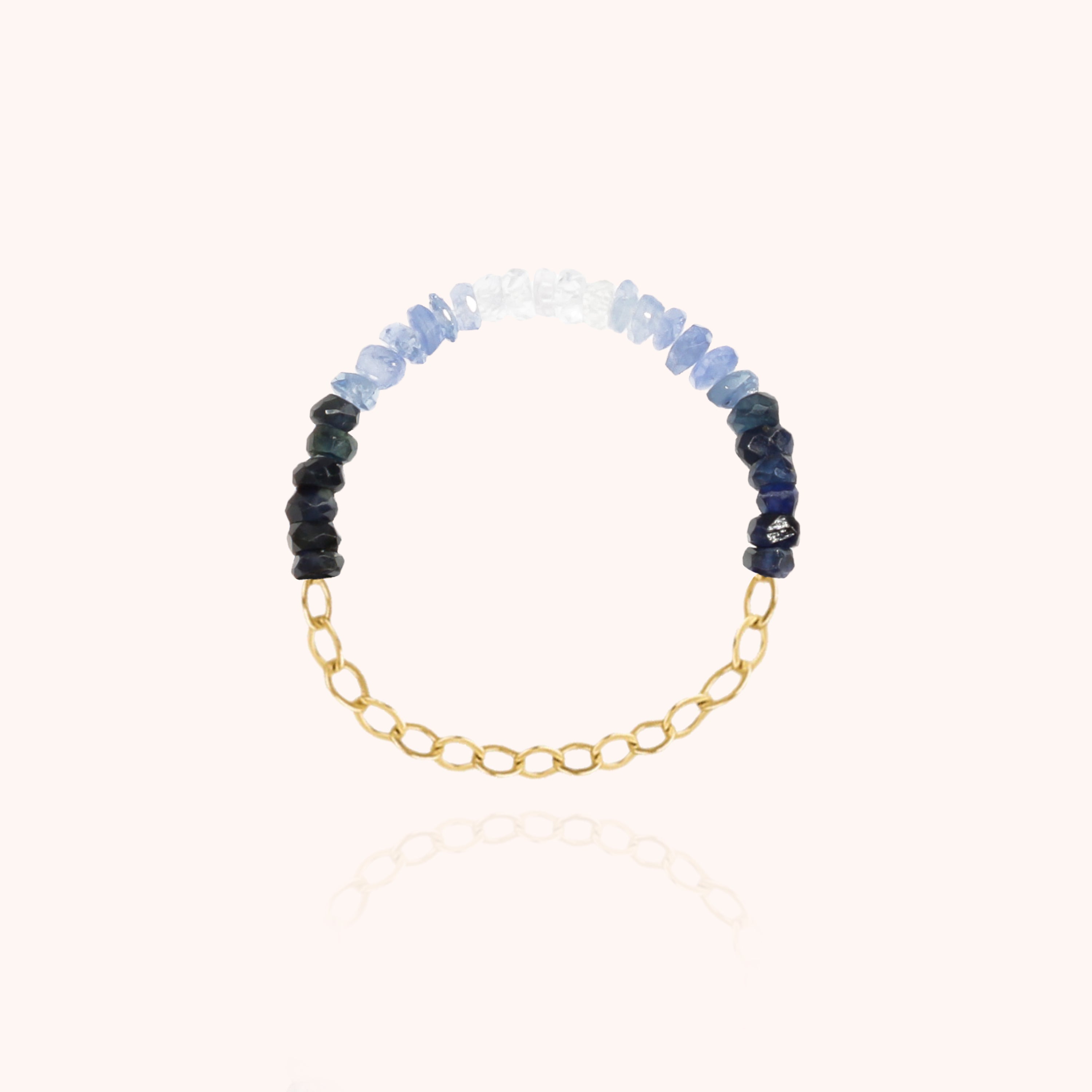 Chain Ring - blue sapphire
